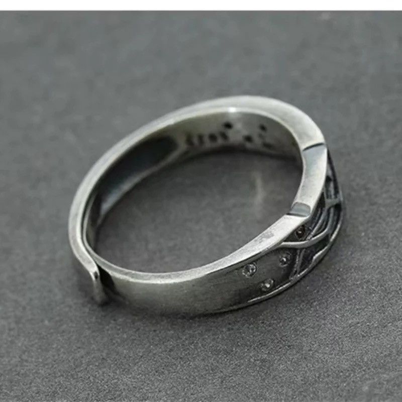 Jewelry Cross Lines Stone Ring Size ONE SIZE - 4 Thumbnail
