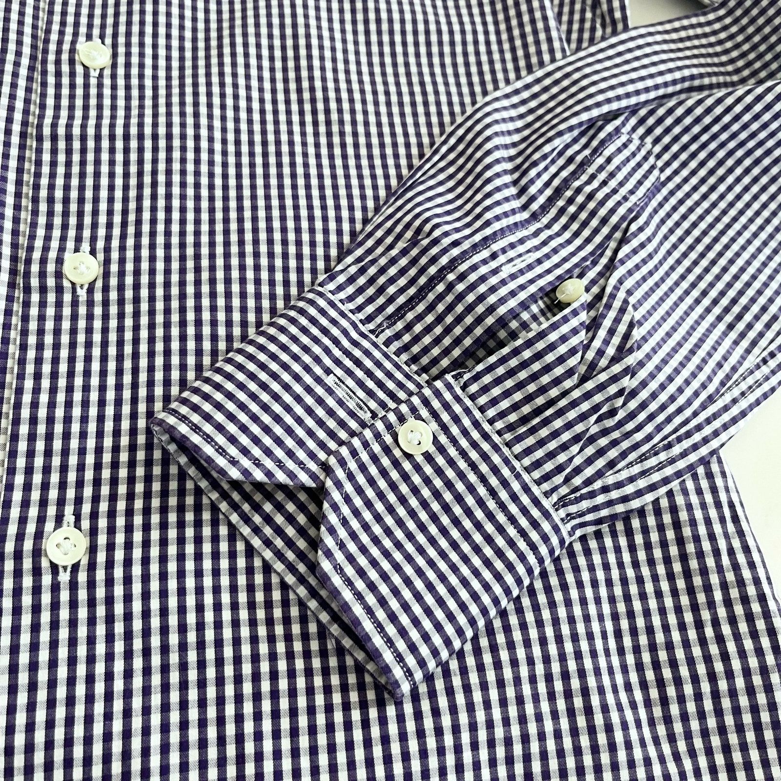 Valentino Valentino Tailored Fit Gingham Check Button Up Shirt Size US XS / EU 42 / 0 - 6 Thumbnail