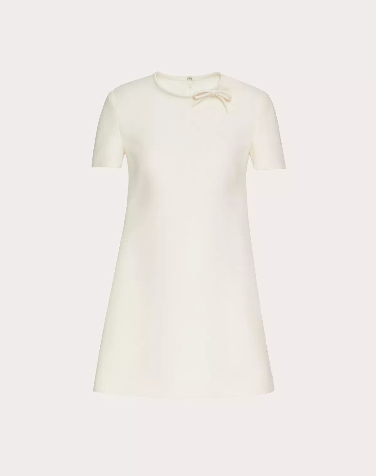 Valentino o1s1wg110625 Crepe Couture Short Dress in White Size S / US 4 / IT 40 - 1 Thumbnail