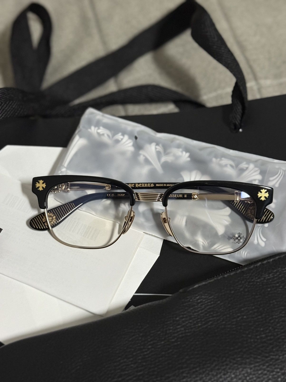 Chrome Hearts Chrome Hearts Bonennoisseur II Gold Plated Eyewear Size ONE SIZE - 3 Thumbnail