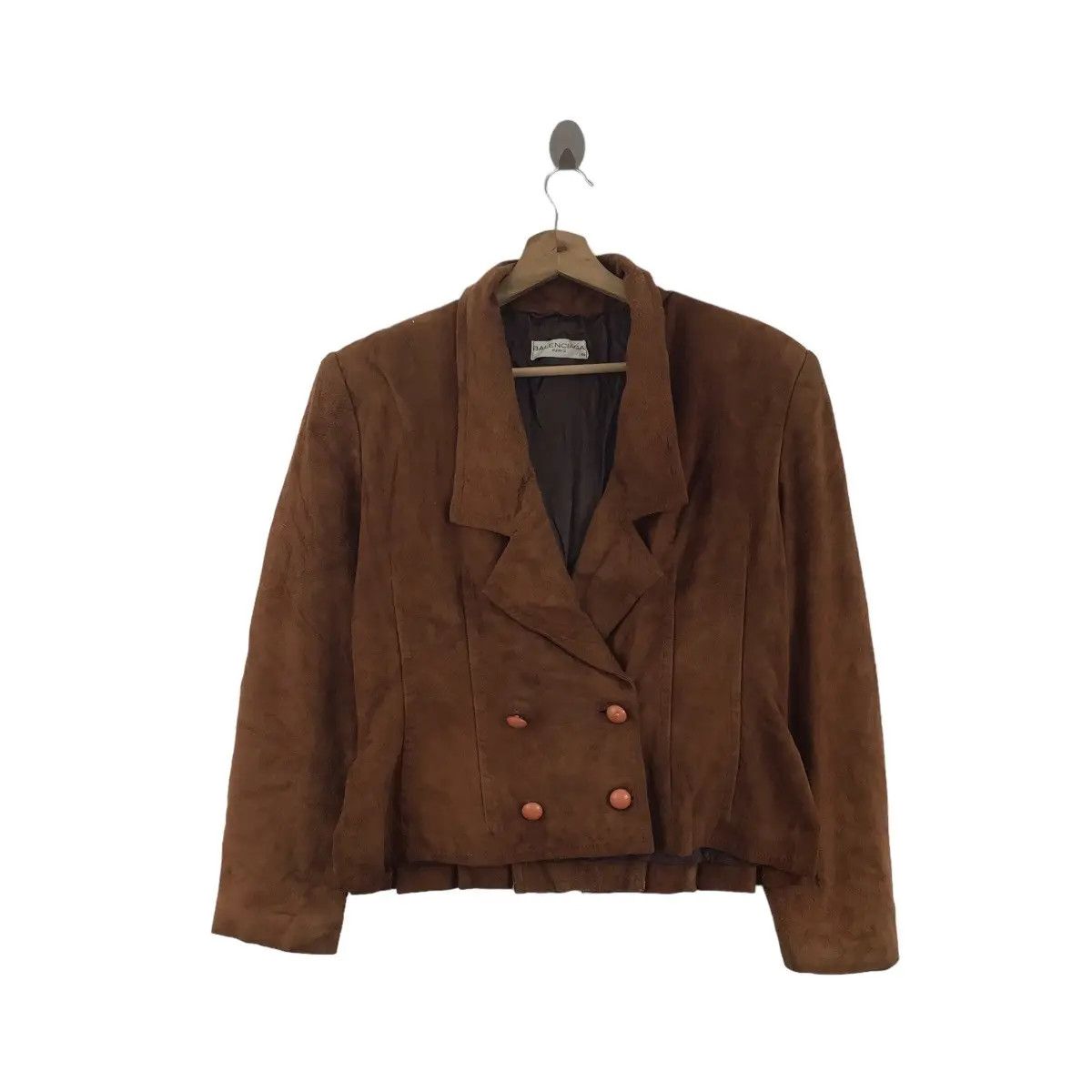Balenciaga BALENCIAGA PARIS Long Sleeve Cropped Brown Suede Leather Size M / US 6-8 / IT 42-44 - 1 Thumbnail