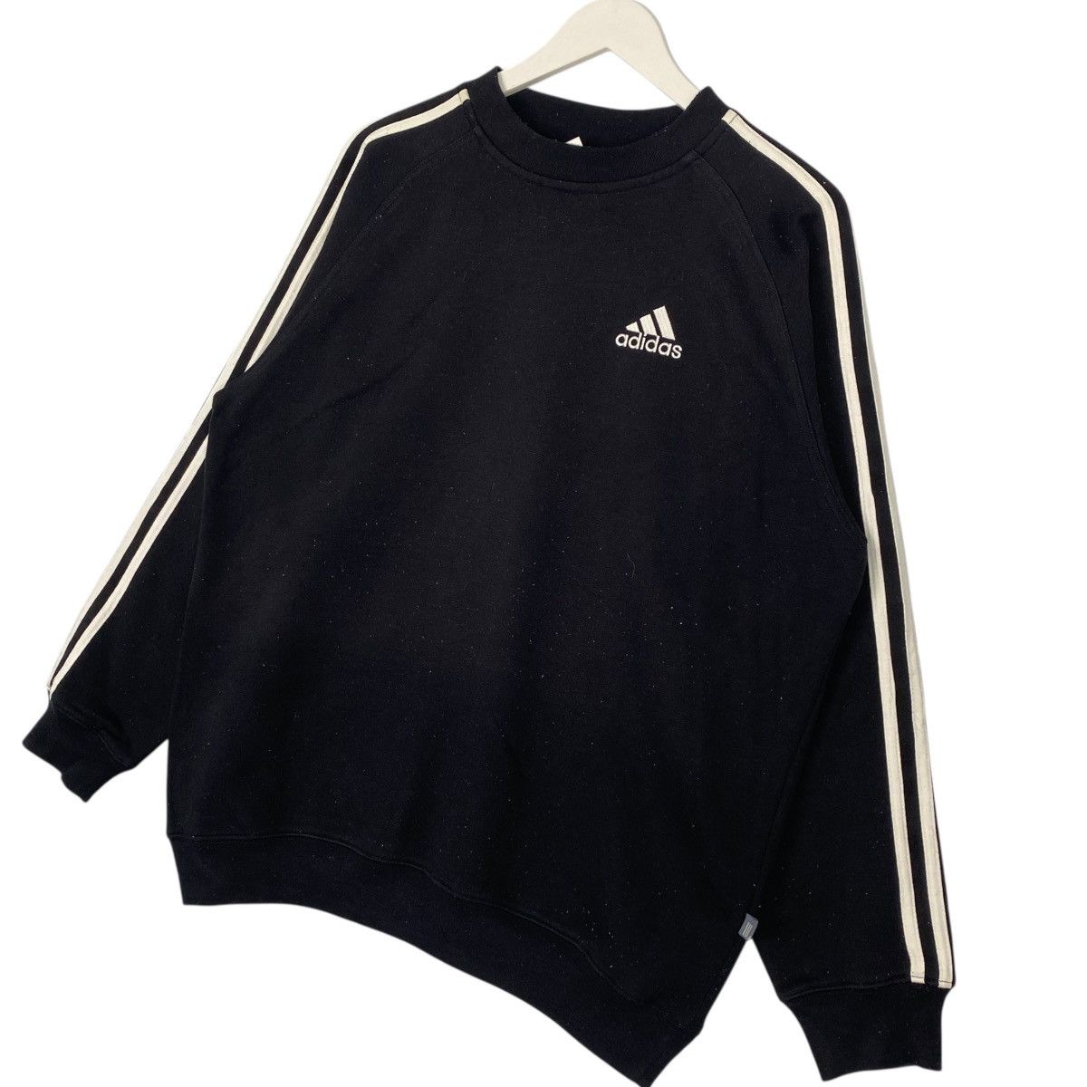 Vintage Vintage 90s Adidas Sweatshirt Crewneck Black Pullover Size L Size US L / EU 52-54 / 3 - 2 Thumbnail