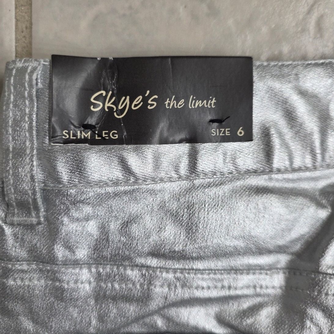 Other Skye's The Limit Silver Slim Leg Pants - Size 6 Size 28" / US 6 / IT 42 - 5 Thumbnail