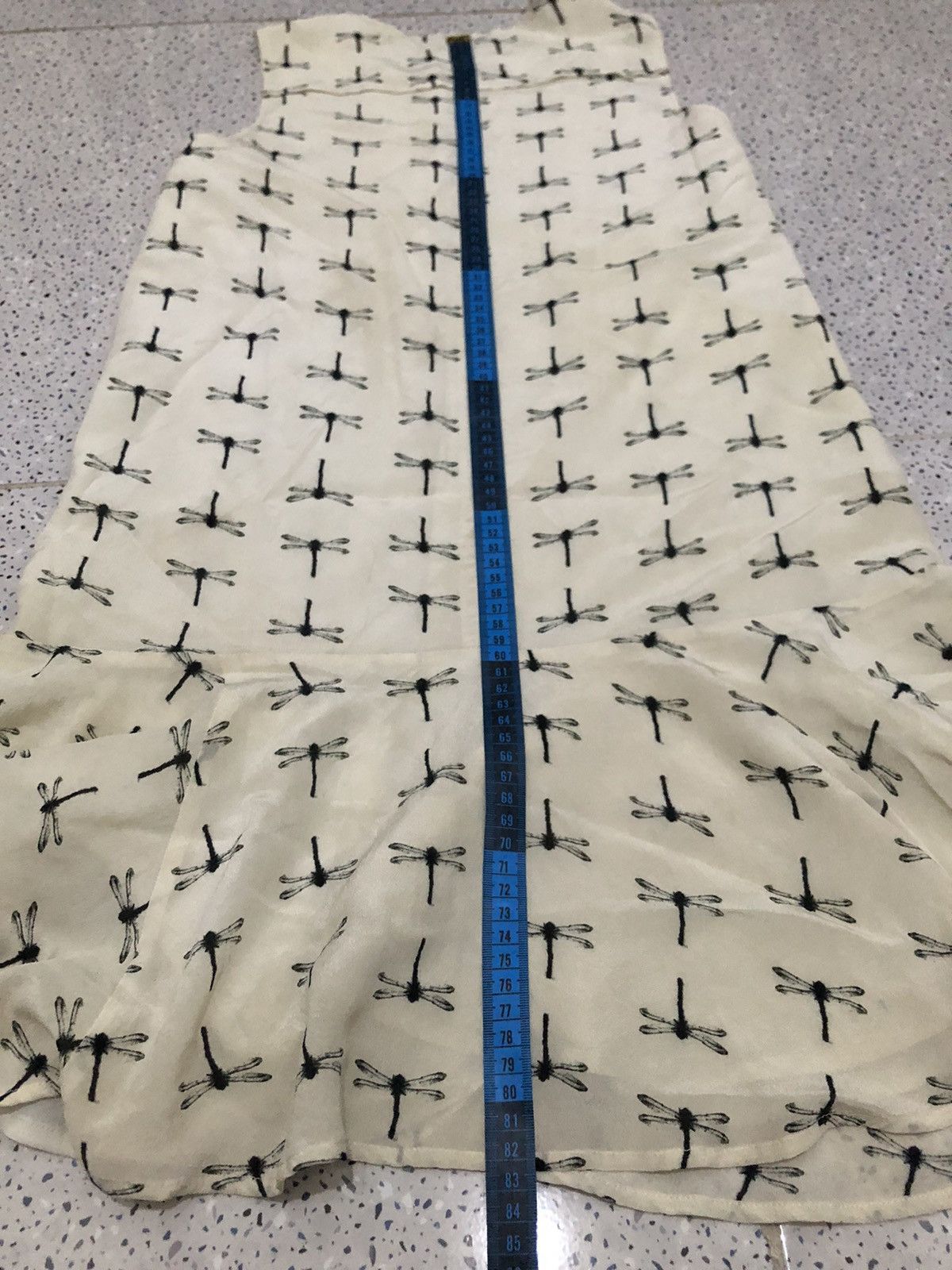 MAX&Co. MAX&Co Dragonfly Pattern Women White Midi Dress Size XS / US 0-2 / IT 36-38 - 14 Thumbnail