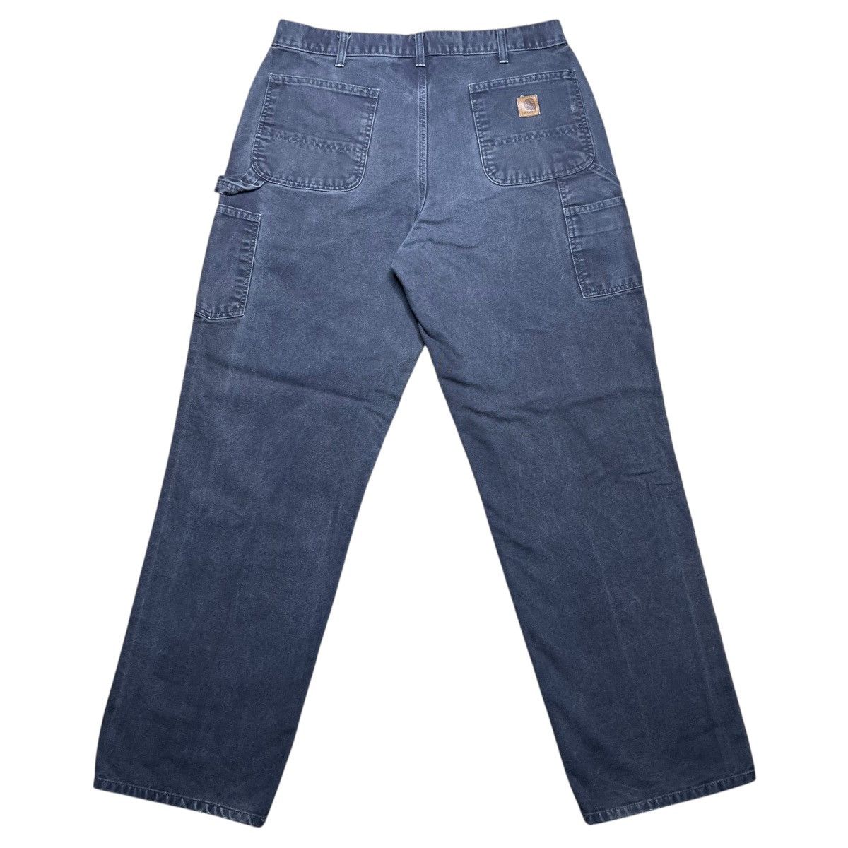 Carhartt × Vintage Vtg 2000s Carhartt Dark Grey Carpenter Canvas Dungaree Pants Size US 35 - 2 Thumbnail