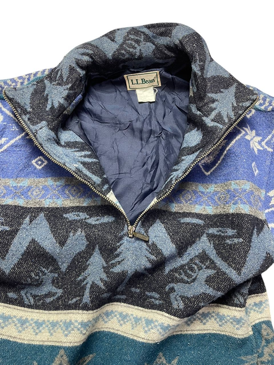 L.L. Bean Vintage 90's LL Bean Nordic Pattern Half zipper Fleece Size US M / EU 48-50 / 2 - 8 Thumbnail