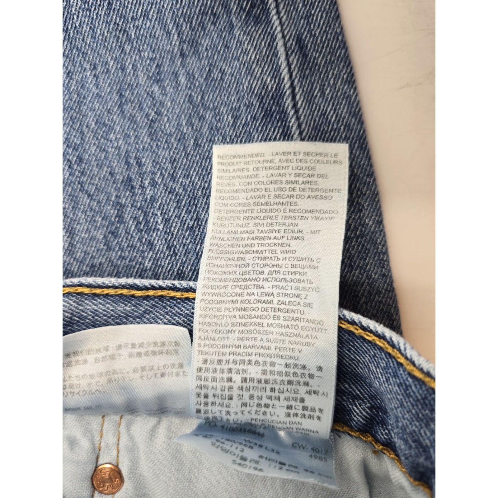 Levi's Levi's 501 Original Fit Straight Leg Jeans - 100% Cotton - Size 38x32 - Blue - Men - Denim - Five Pocket - Regular Fit Size US 38 / EU 54 - 7 Thumbnail
