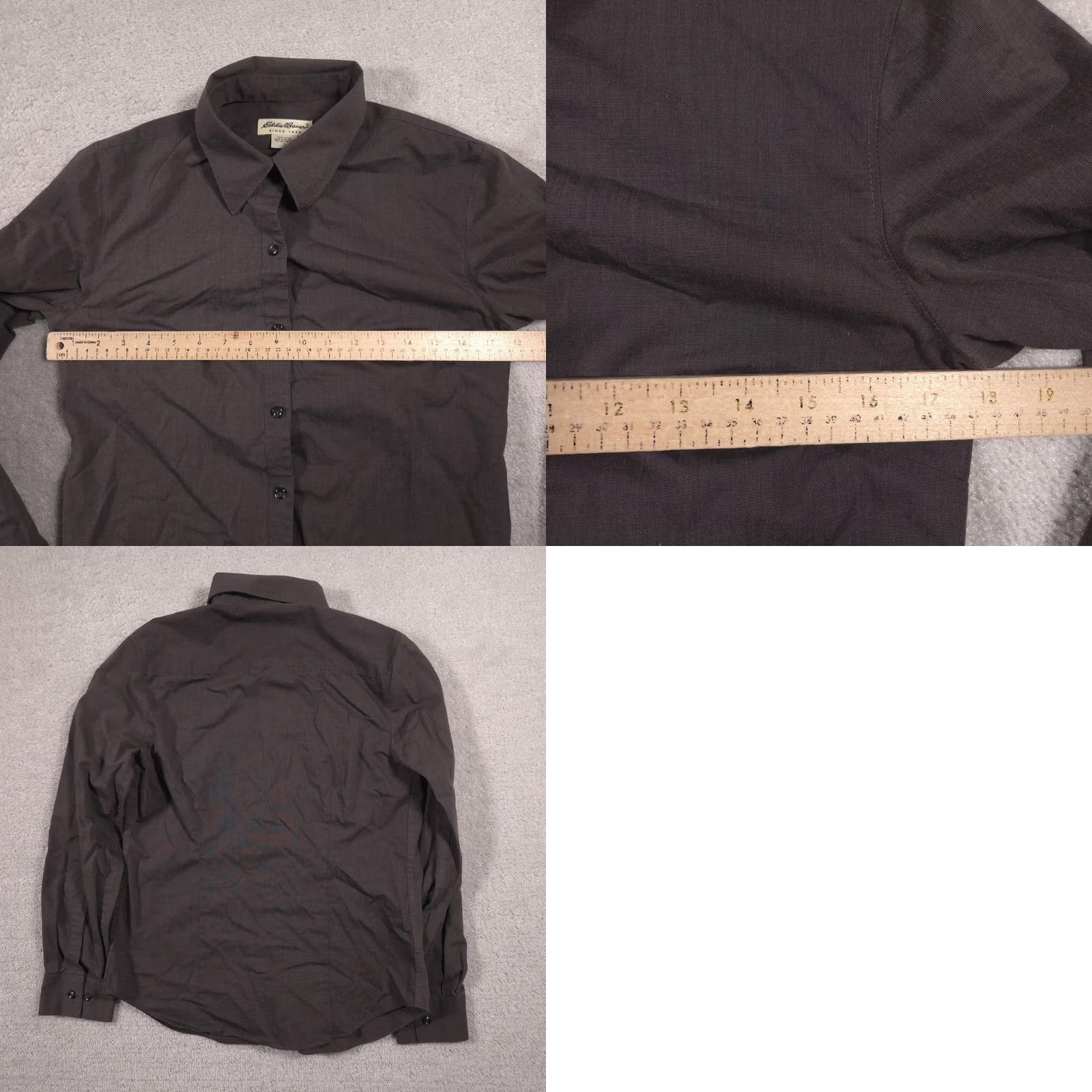 Eddie Bauer Eddie Bauer Shirt Womens S Gray Button Front Long Sleeve Cotton Top Size S / US 4 / IT 40 - 8 Thumbnail
