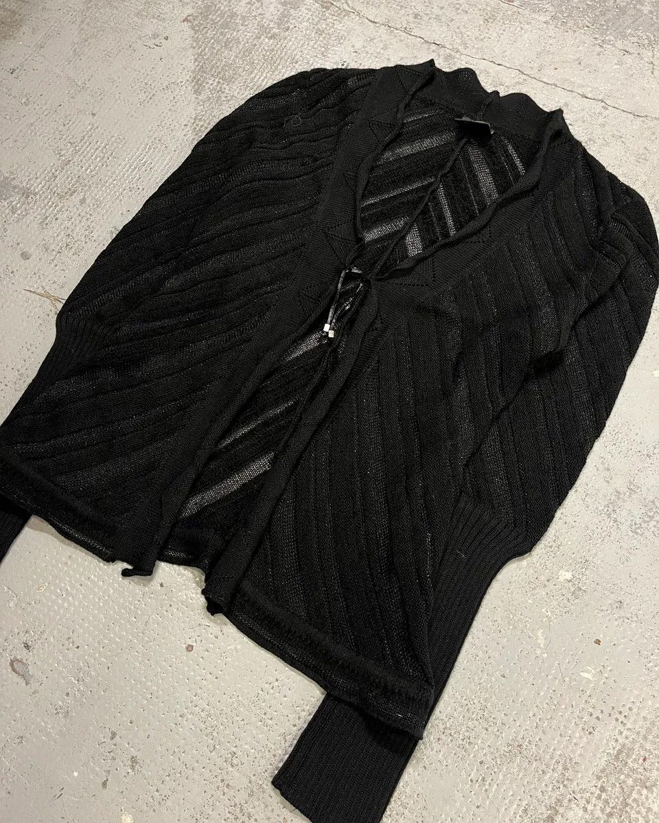 Roberto Cavalli 2000s Cavalli Black Knit Sheer Black Cardigan Size M / US 6-8 / IT 42-44 - 4 Thumbnail