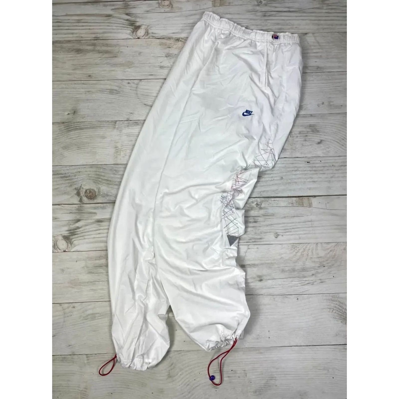 Nike VINTAGE Nike TN Track Pants Mens XL White Nylon Swoosh 00s Vintage Activewear Size US 36 / EU 52 - 2 Thumbnail