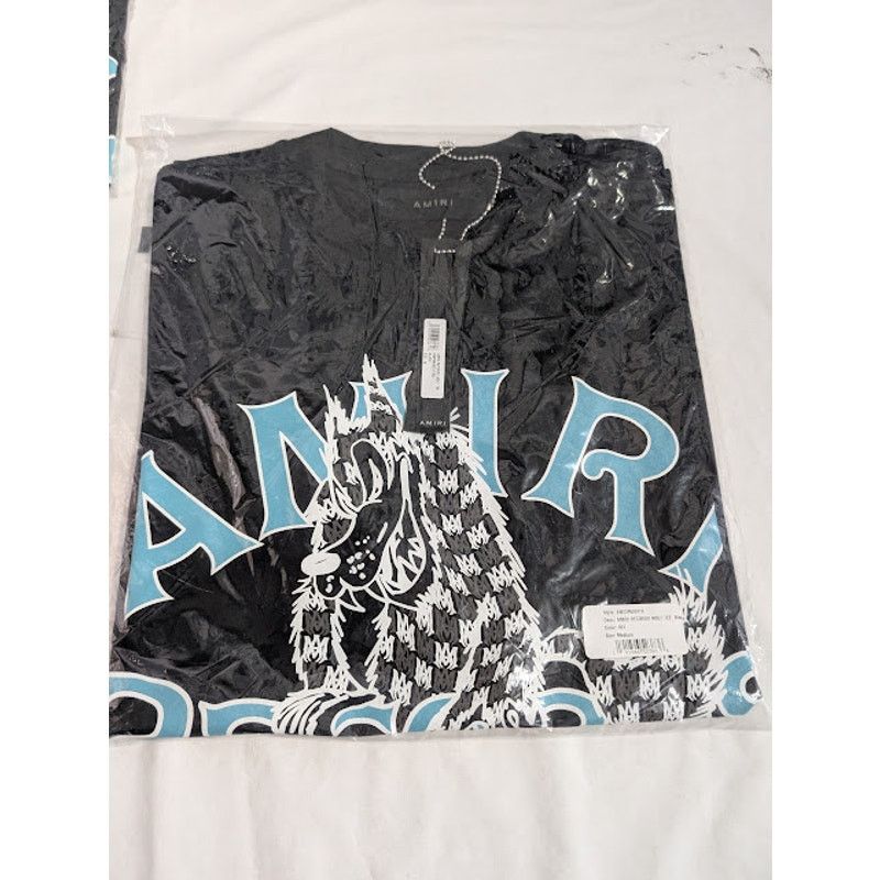 Amiri o1rshd1 Global Records T-Shirt in Black M Size US M / EU 48-50 / 2 - 16 Thumbnail