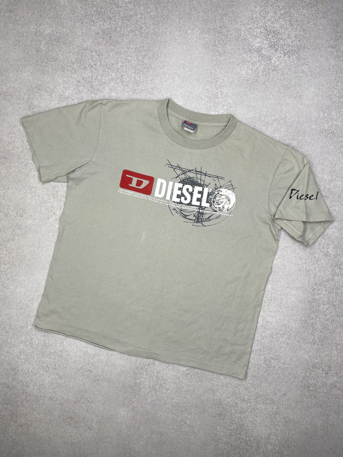 Diesel Vintage Diese Big Double Logo T Shirt Grey Size L Size US L / EU 52-54 / 3 - 1 Thumbnail