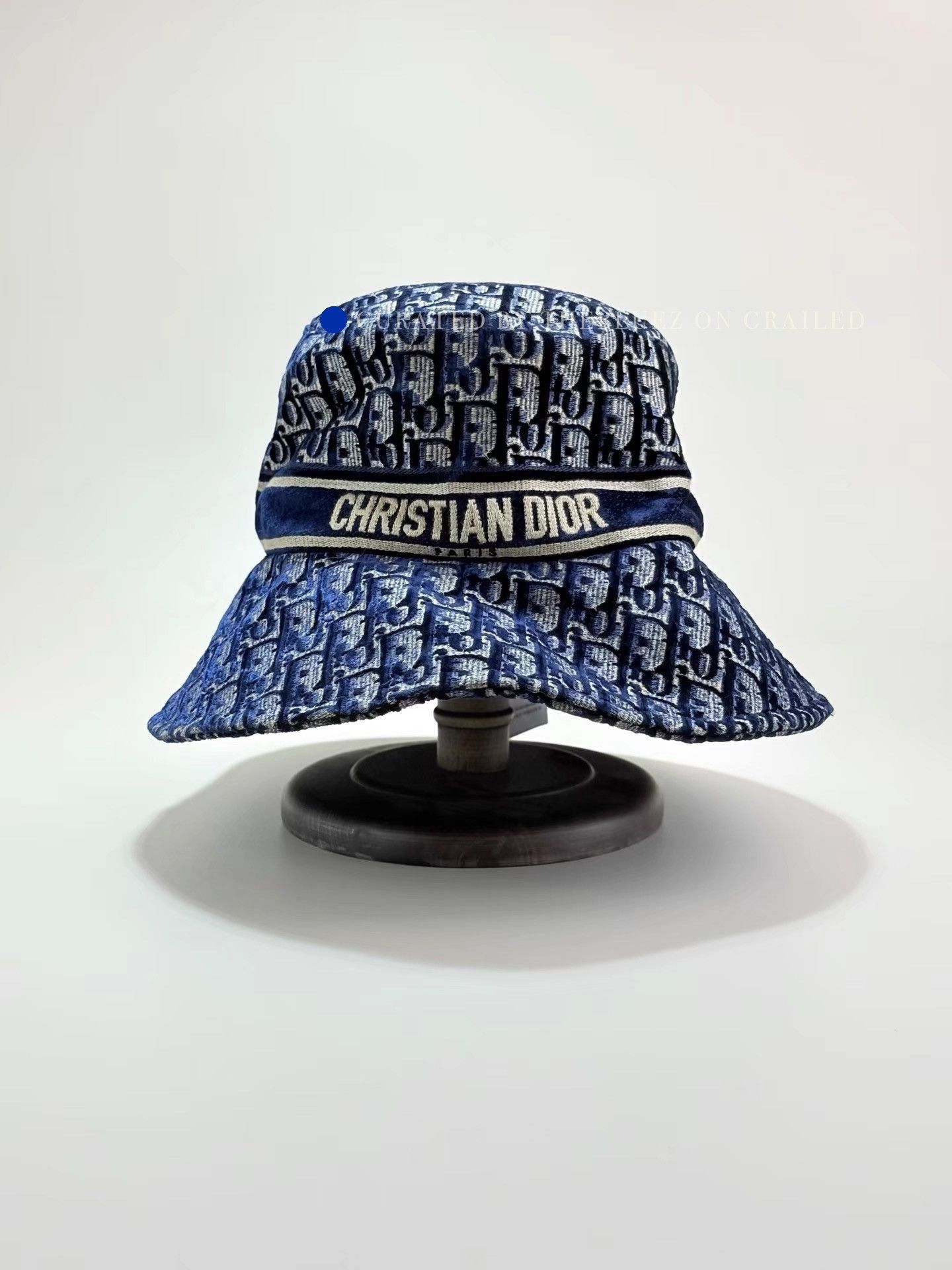 Dior Allover Logo Bucket Hat in Blue Size ONE SIZE - 1 Thumbnail