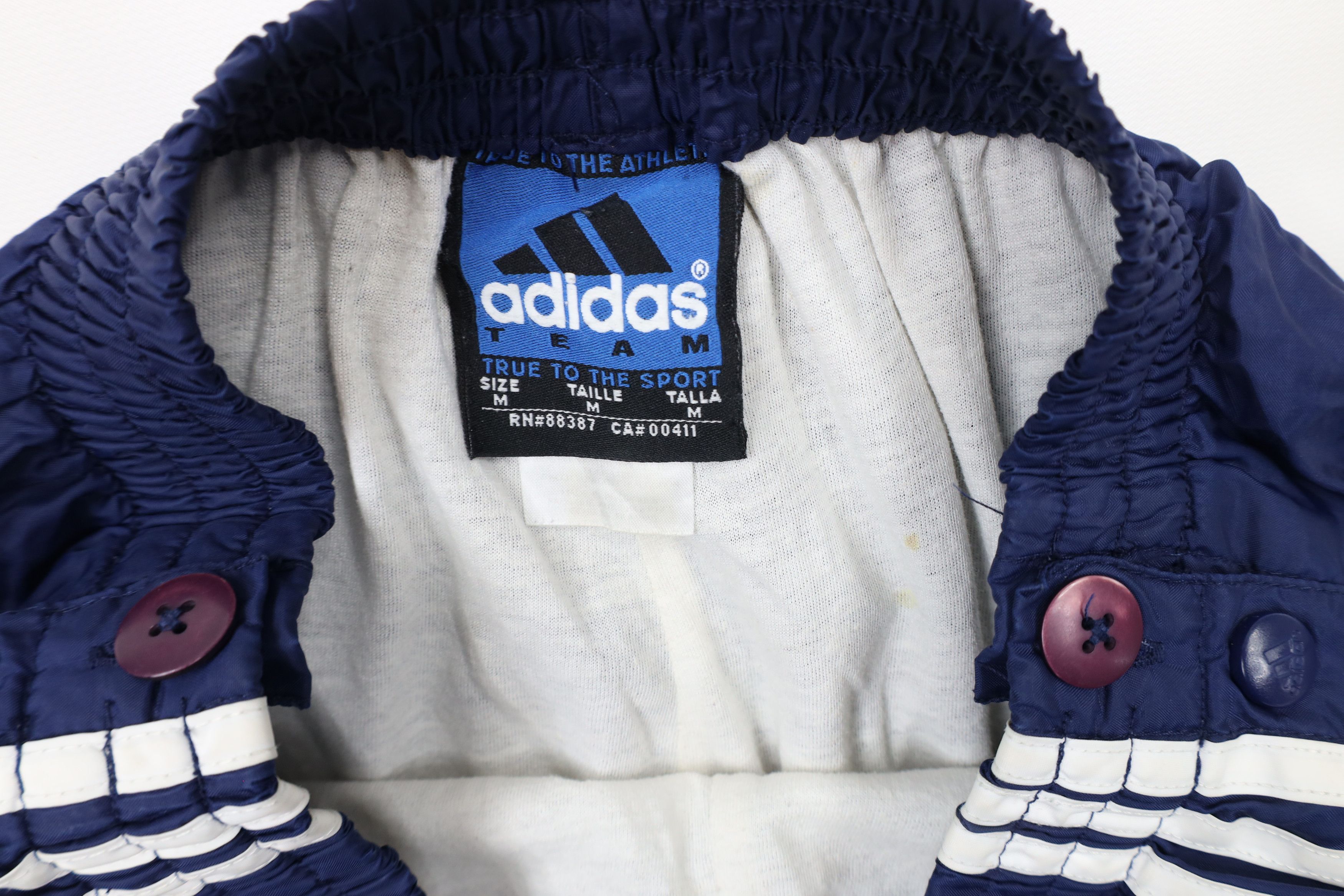 Adidas × Vintage Vintage 90s Adidas Spell Out Lined Tearaway Pants Blue Size US 34 / EU 50 - 9 Thumbnail