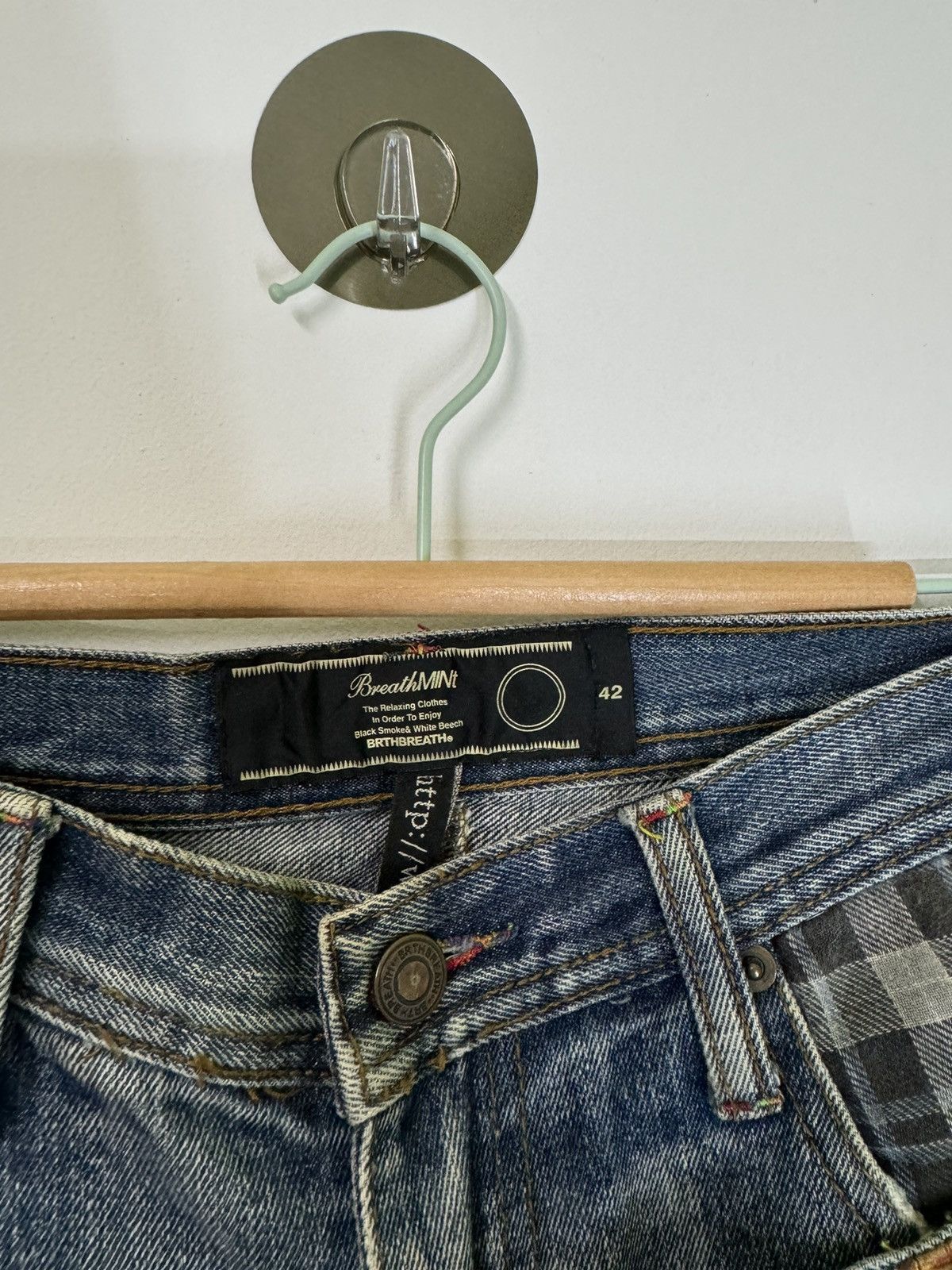 Japanese Brand BREATH MINT DOUBLE WAIST DISTRESSED DENIM PANTS Size US 32 / EU 48 - 9 Thumbnail