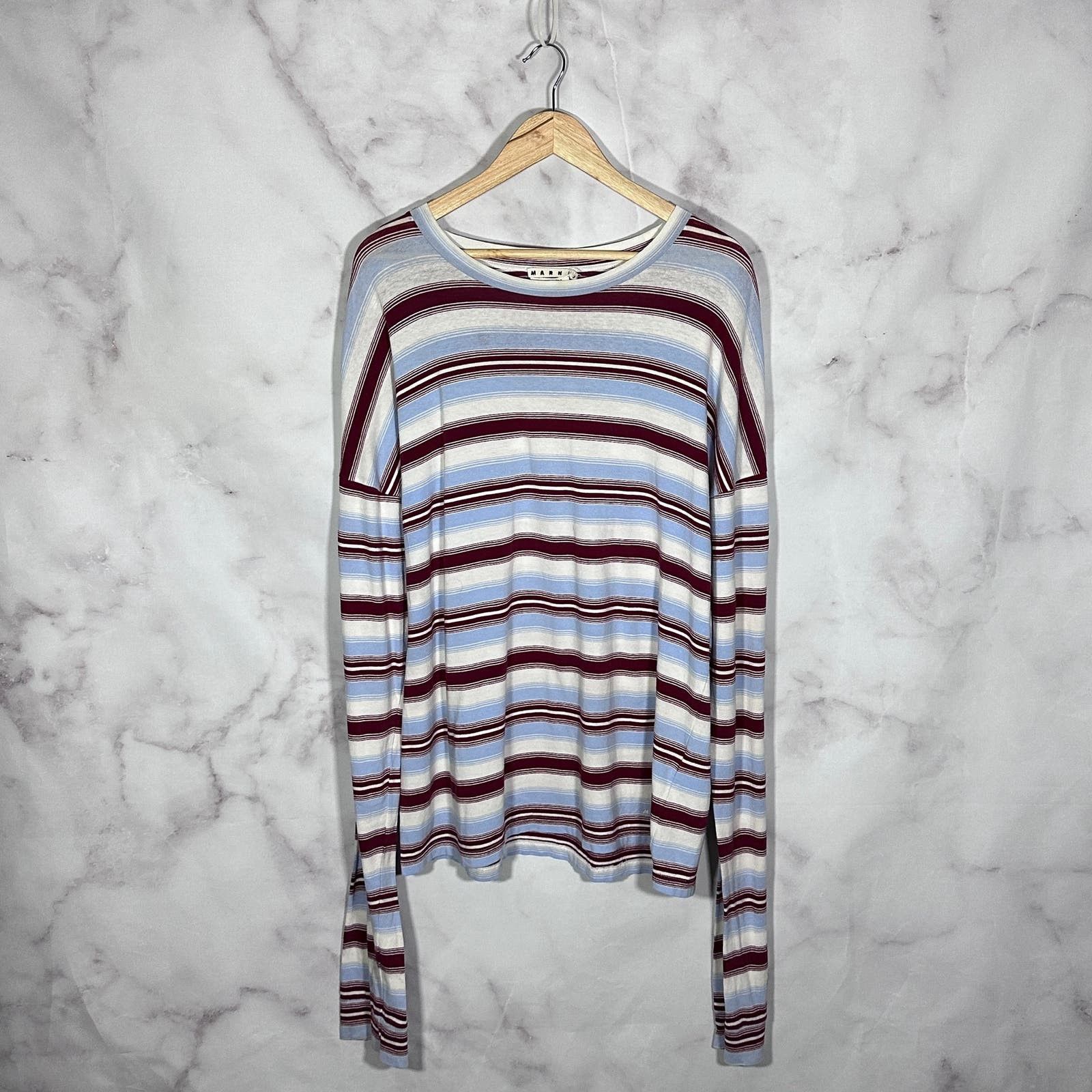 image of Marni Runway Striped Longsleeve in White, Men's (Size Small)