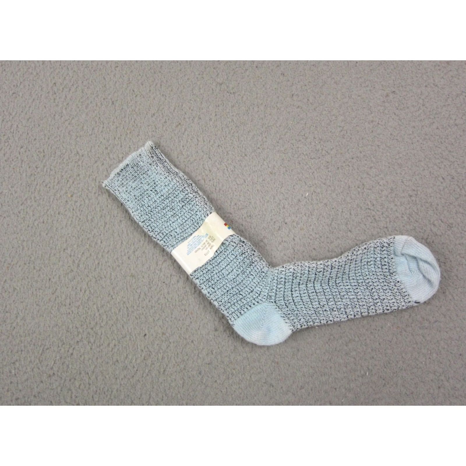 Vintage VINTAGE LeRoi Socks Mens 9-11 Blue Cable Crew USA 90s Made in USA Kn ee High Casual Cotton Polyester Size ONE SIZE - 3 Thumbnail