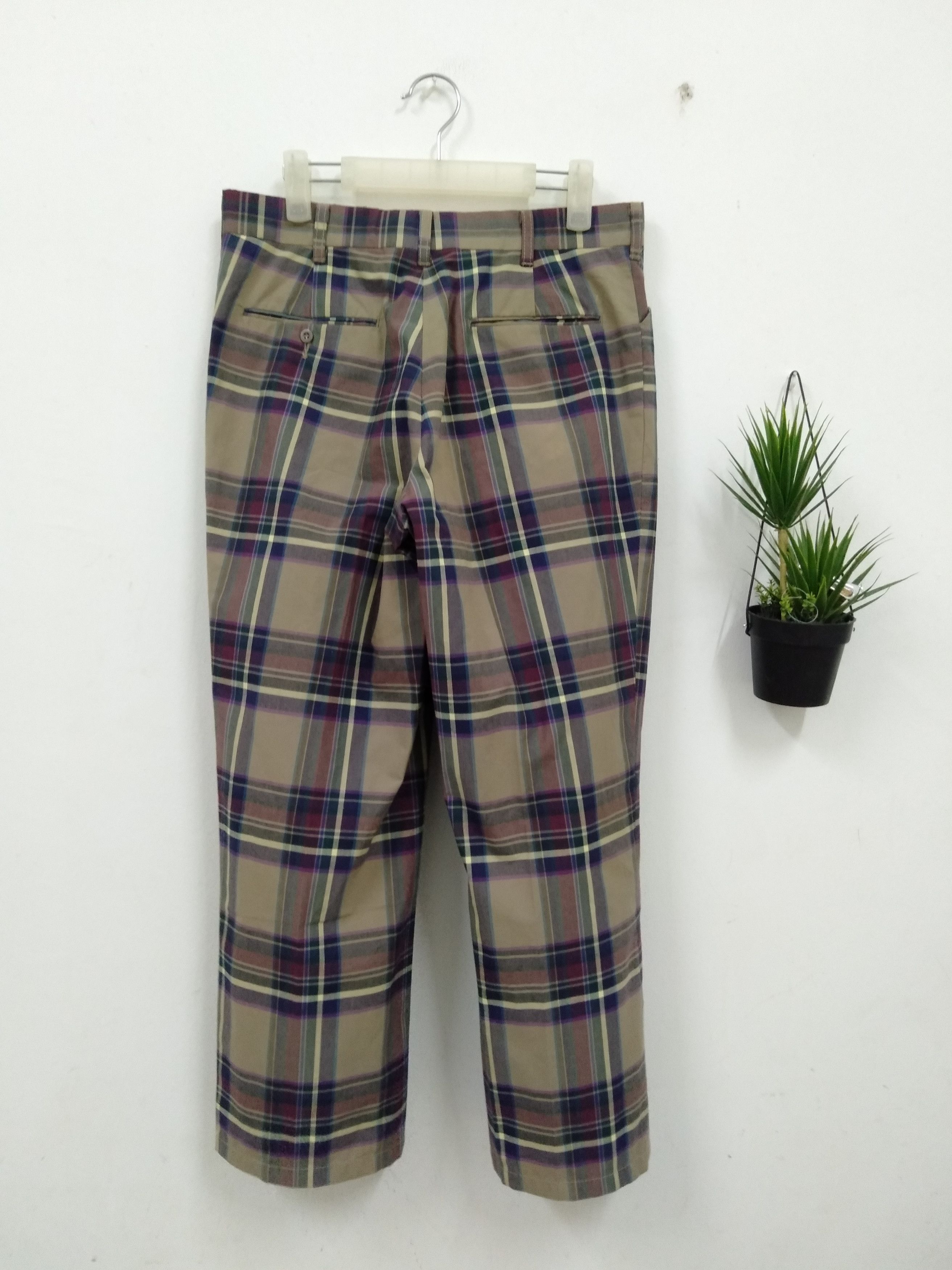 Levi's Vtg 1970s LEVIS Talon Zipper sta-prest pant plaid checkere Size US 32 / EU 48 - 6 Thumbnail