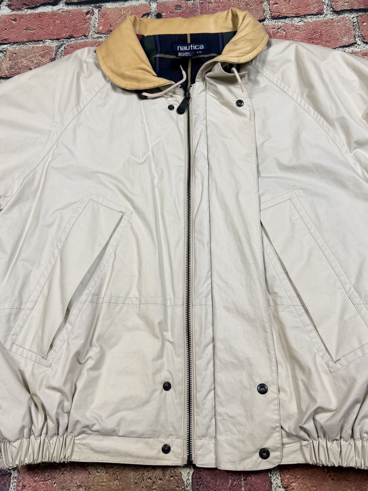 Nautica Vintage Nautica Sailing Jacket Leather Collar Roll Hood Zip Size US L / EU 52-54 / 3 - 8 Thumbnail