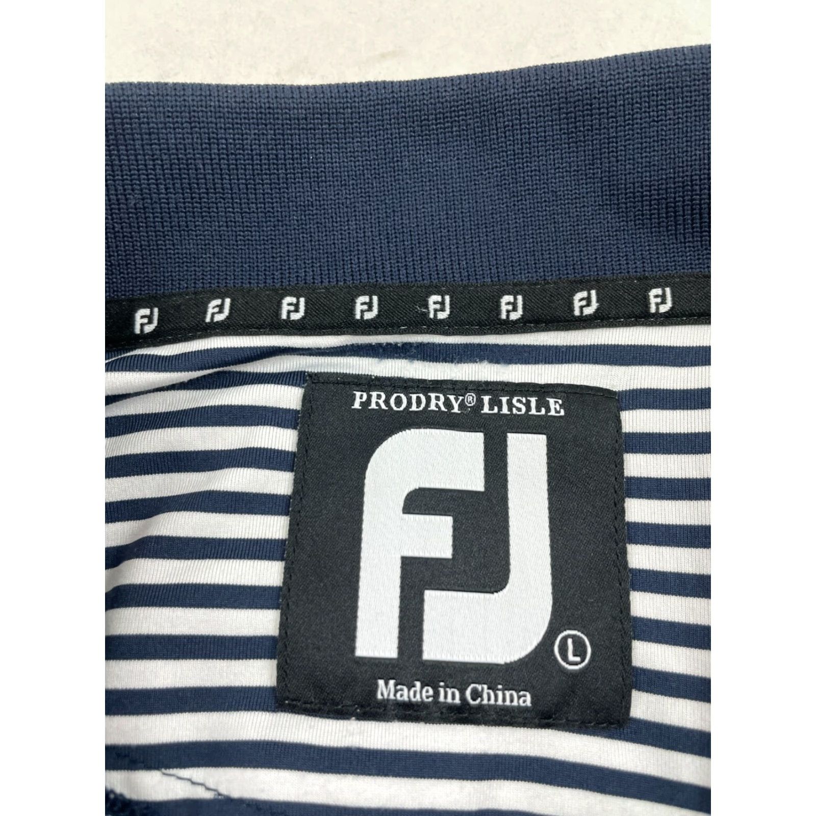 Footjoy FootJoy Polo Shirt Men's Large Blue Gray Short Sleeve Ombre Look Stripe Pattern Polo Size US L / EU 52-54 / 3 - 6 Thumbnail