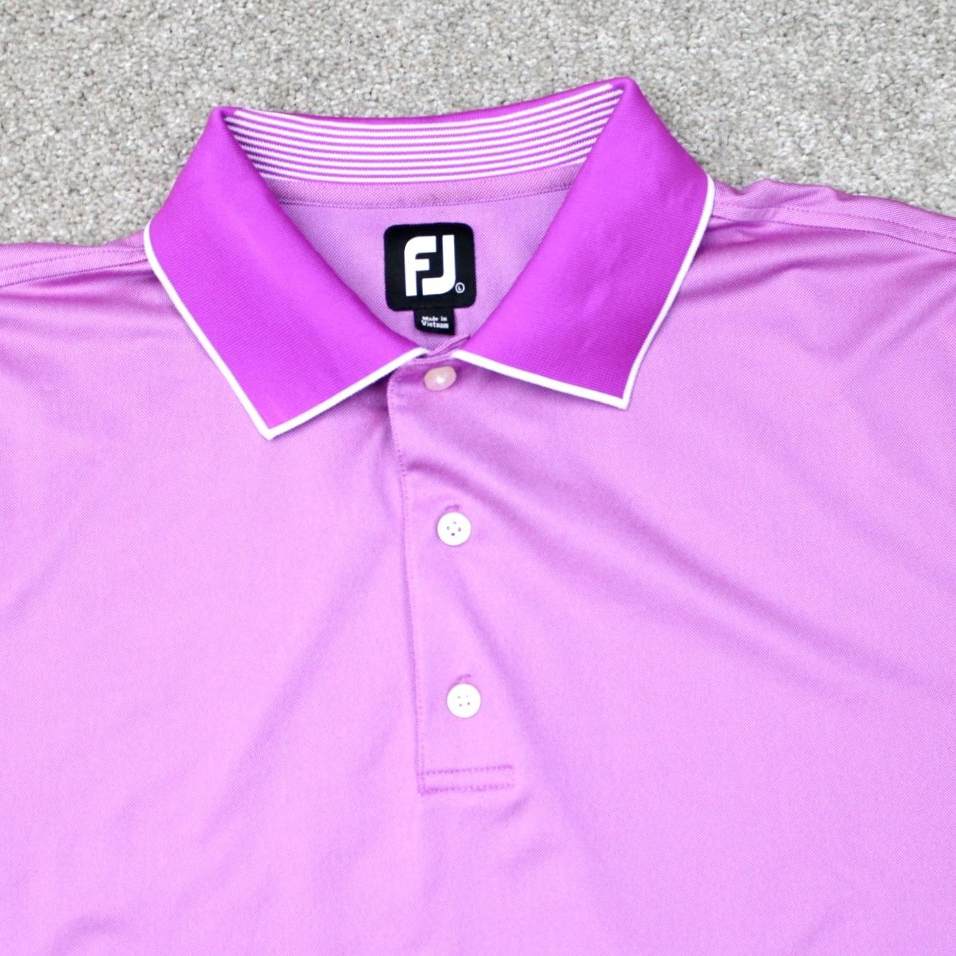 Footjoy FootJoy Polo Shirt Mens Large Purple Golf Short Sleeve Poly Stretch Pullover Size US L / EU 52-54 / 3 - 6 Thumbnail