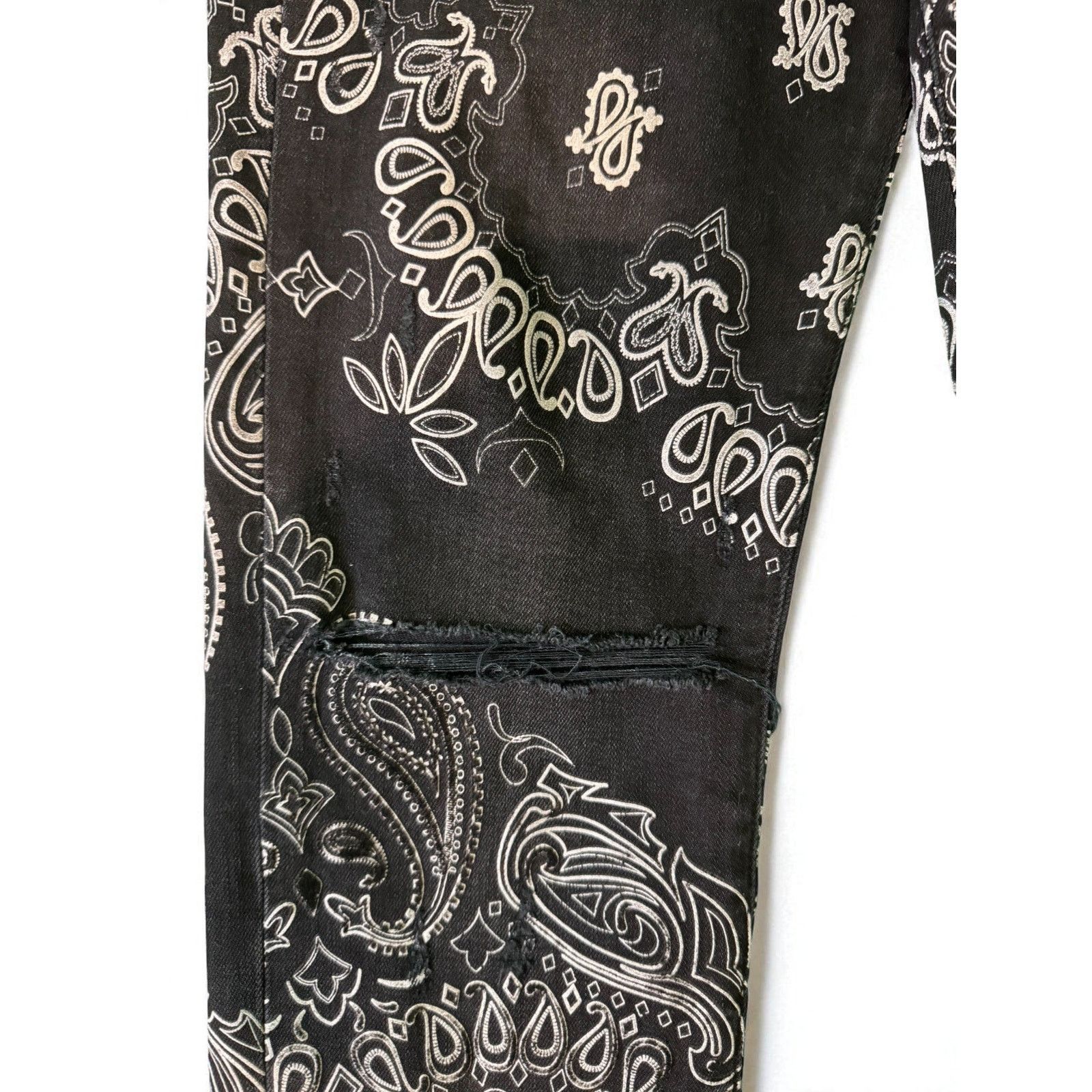 Amiri Amiri Black Paisley Jeans Size US 34 / EU 50 - 4 Thumbnail