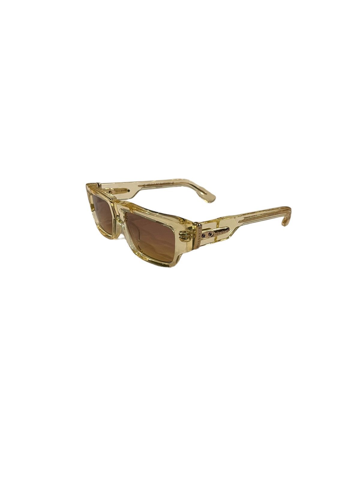 image of Chrome Hearts 18K Gold Girth Quake Pale Ale Sunglasses in Brown, Men's