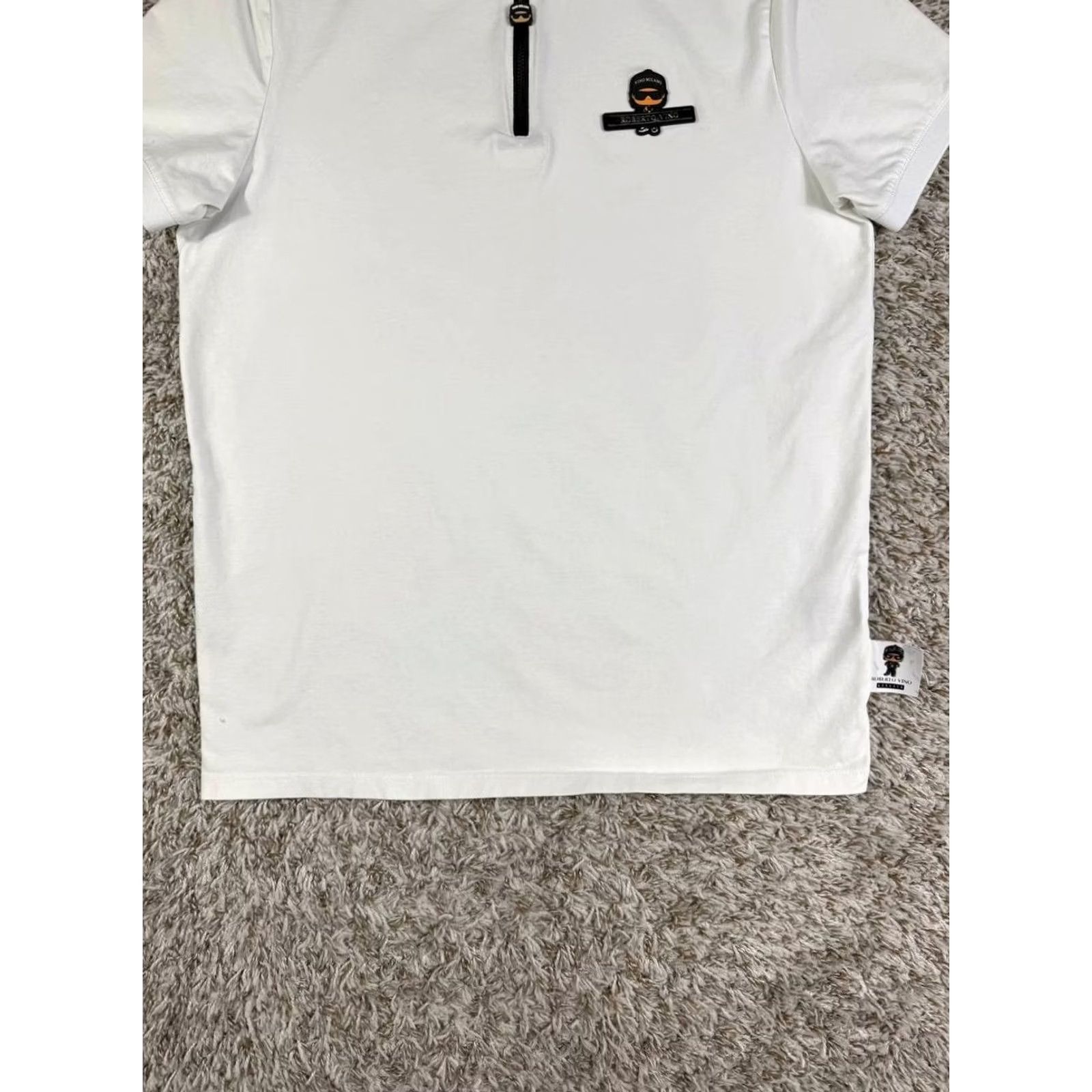 Vintage Roberto Vino Shirt Mens S White Gansta Zip Neck Polo Men Size Size US S / EU 44-46 / 1 - 3 Thumbnail