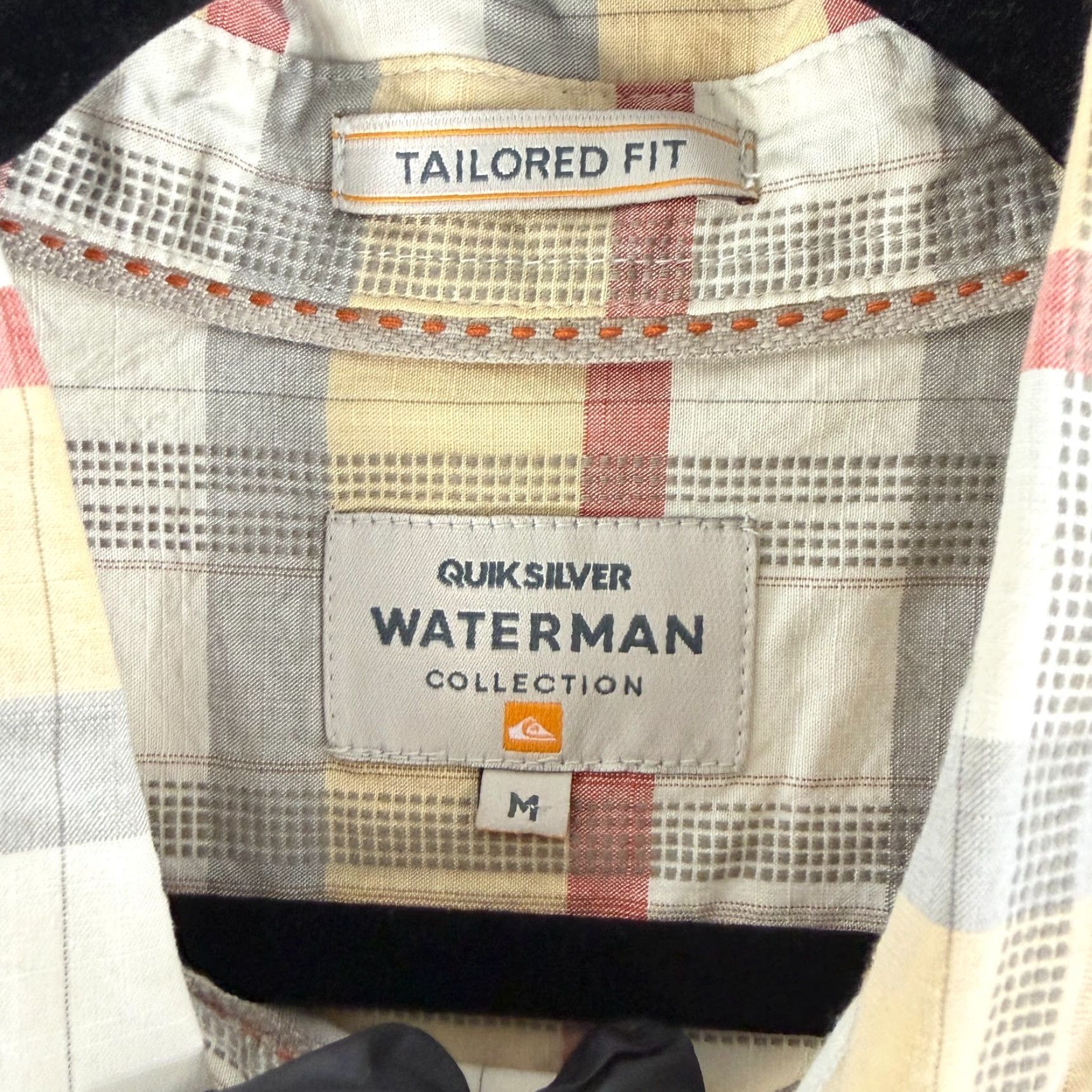 Quiksilver Quiksilver Waterman Button-Up Shirt Mens Medium Yellow Plaid SS Tailored Regular Fit Casual Beach Hawaiian Size US M / EU 48-50 / 2 - 7 Thumbnail