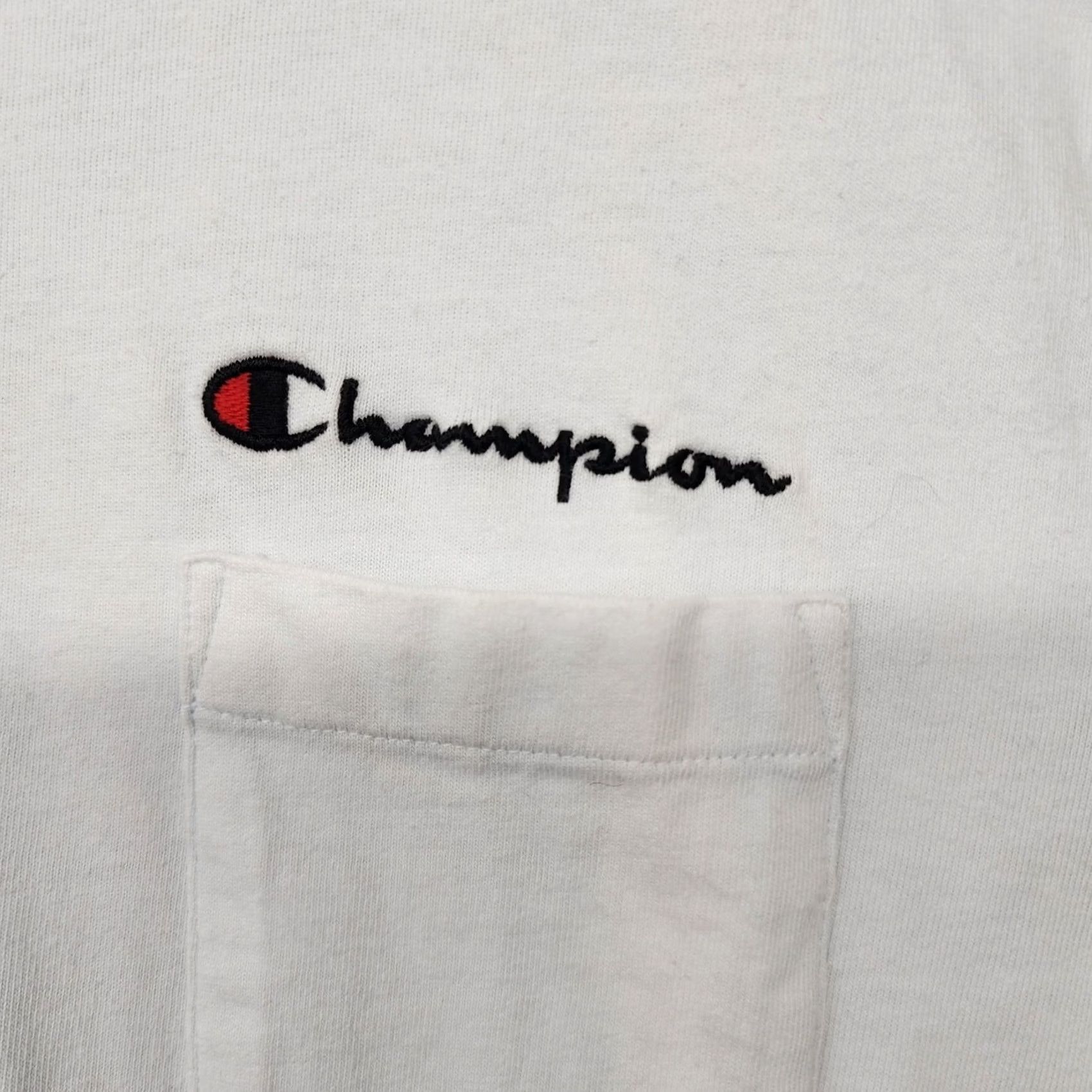 Champion Champion T Shirt Mens Medium Heavyweight Cotton Short Sleeve Crewneck Pocket Mens Regular White Short Sleeve 90s? Size US M / EU 48-50 / 2 - 7 Thumbnail