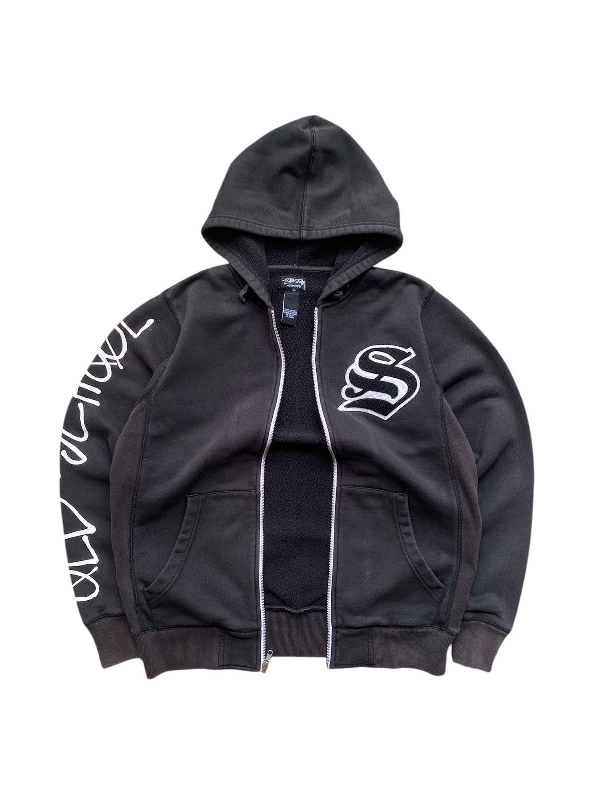 Stussy × Vintage Vintage Stussy Gothic Logo Zipper Hoodie Size US S / EU 44-46 / 1 - 3 Thumbnail