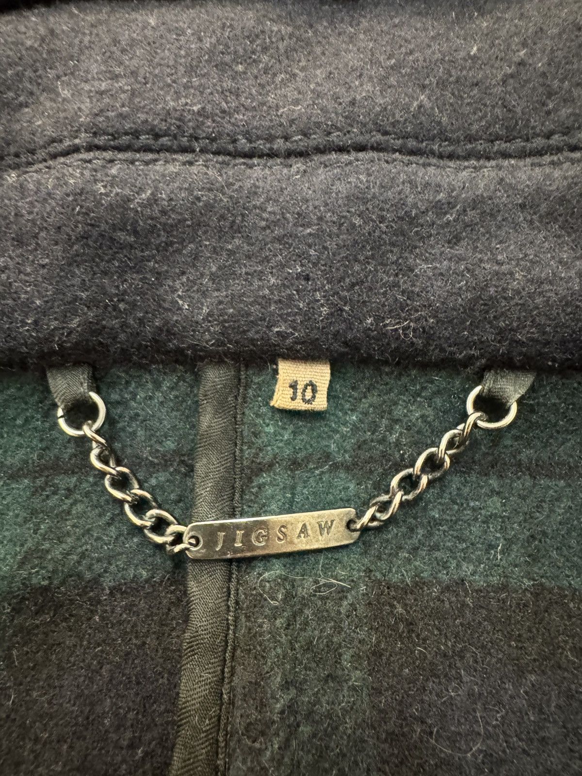 Jigsaw Jigsaw Wool Duffle Coat Jacket Leather Navy size 10 S Size M / US 6-8 / IT 42-44 - 11 Thumbnail