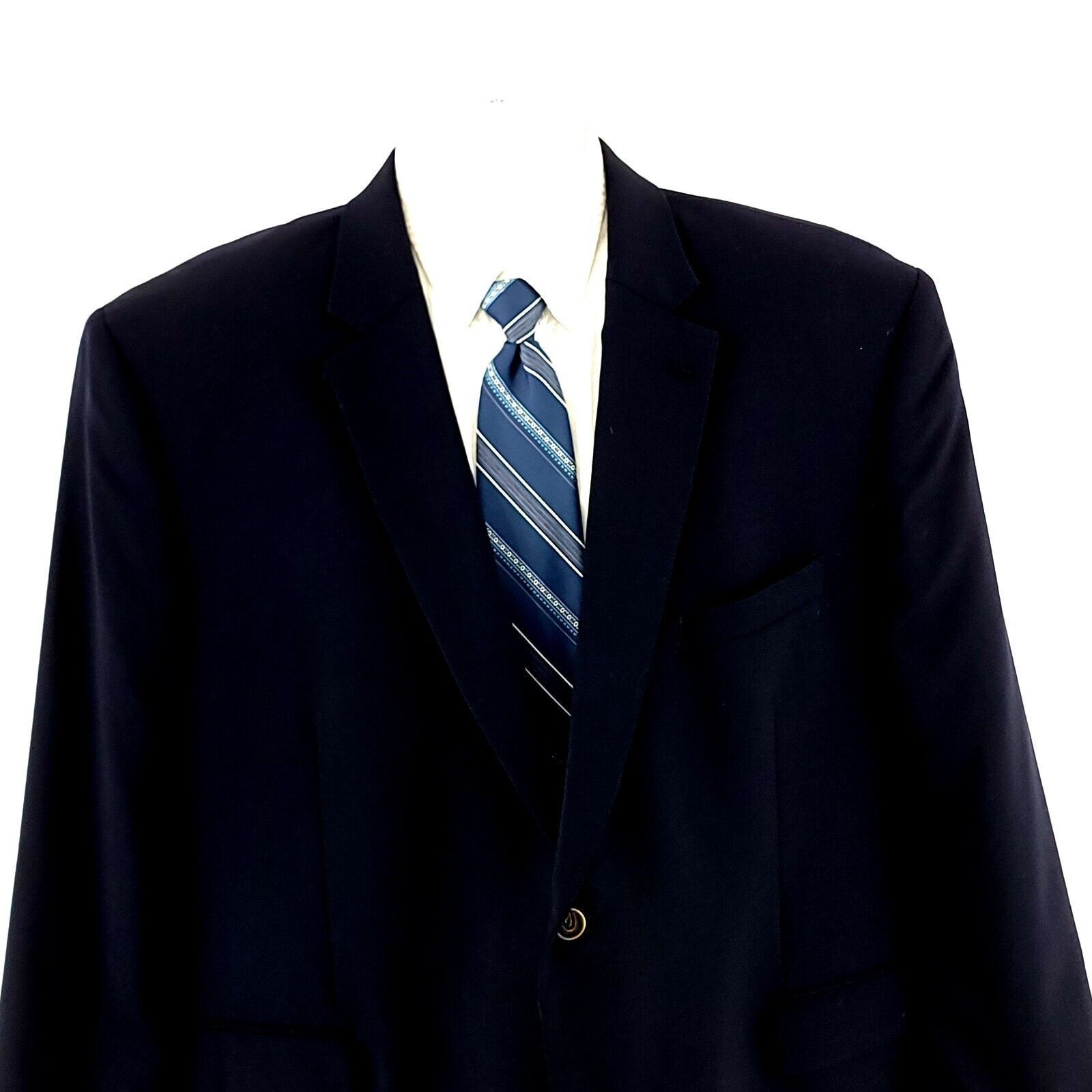 Joseph & Feiss Joseph & Feiss Gold Classic Fit Wool Blue 2 Button Blazer Me Size 50R - 1 Thumbnail