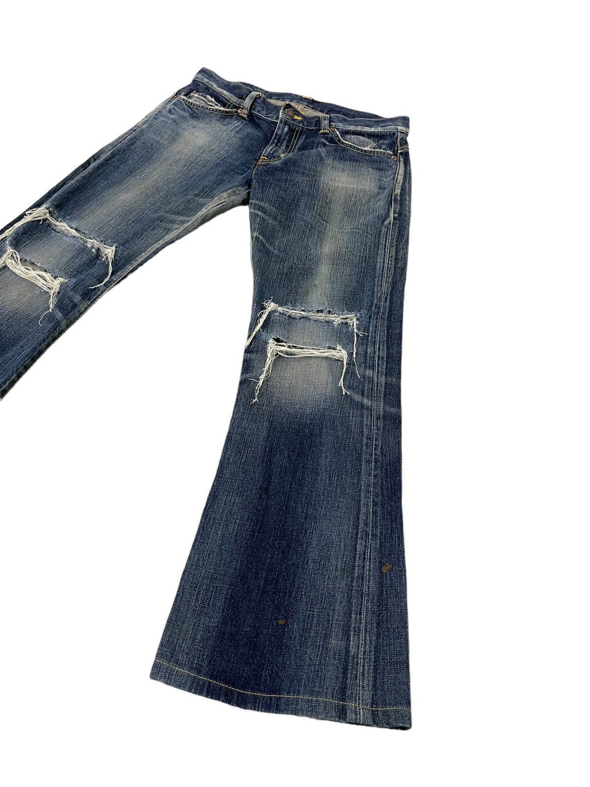 Edwin Flare Jeans Edwin Japan Faded Distress Boot Cut 7🟦9 Size US 32 / EU 48 - 3 Thumbnail