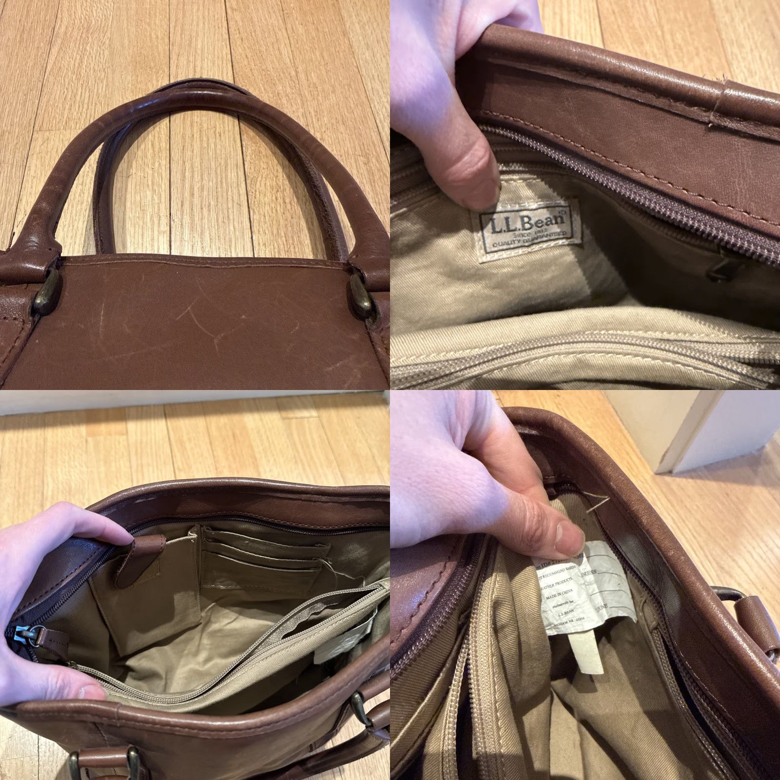 Vintage VINTAGE LL BEAN BROWN LEATHER SHOULDER TOTE MEDIUM DOUBLE HANDLE BAG Size ONE SIZE - 8 Thumbnail