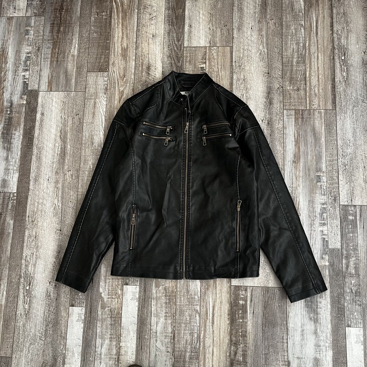 Vintage black biker denim jacket