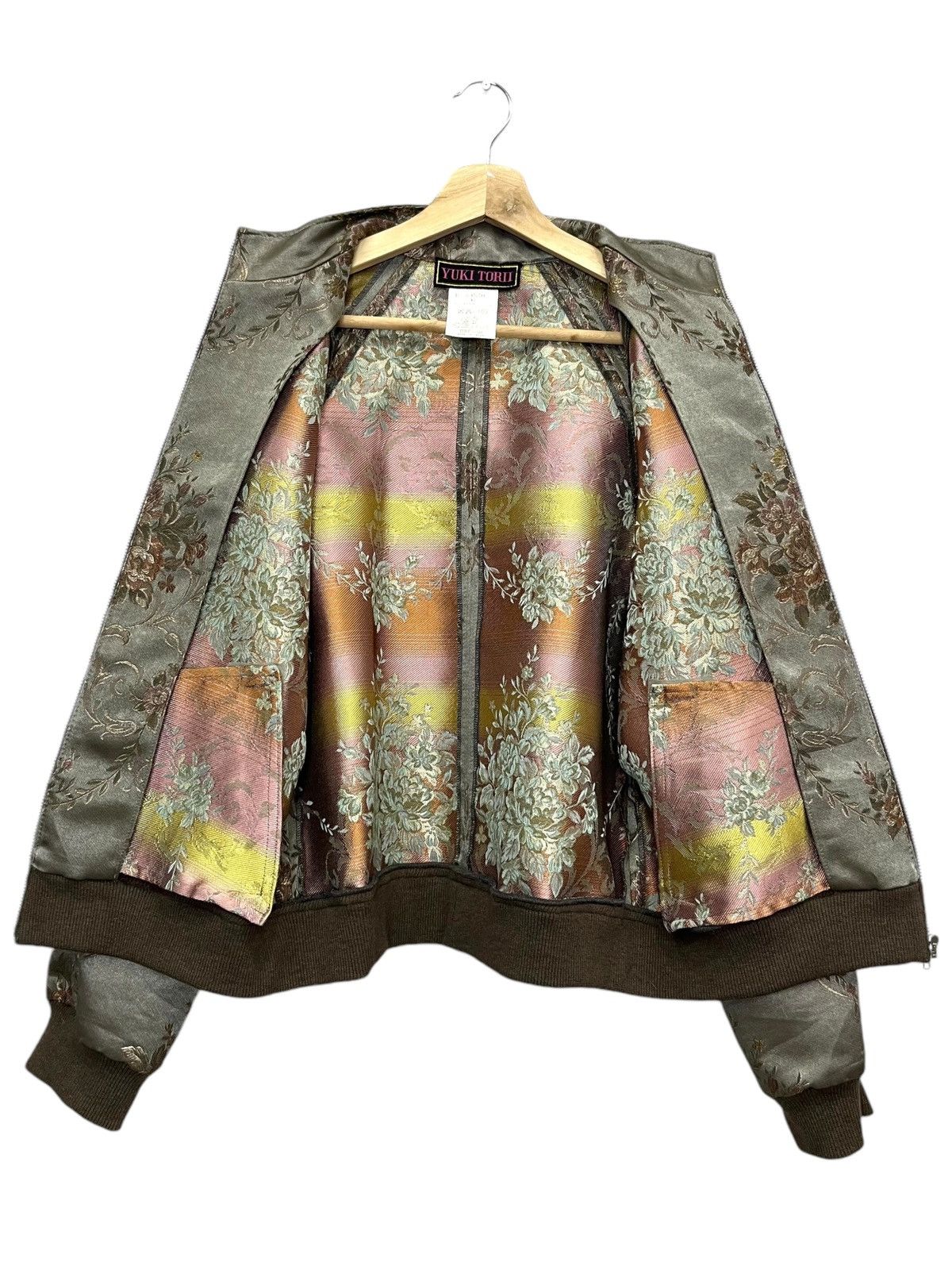 Japanese Brand Vintage YUKI TORII Flower Poly Satin Jacquard Brocade Design Size S / US 4 / IT 40 - 6 Thumbnail