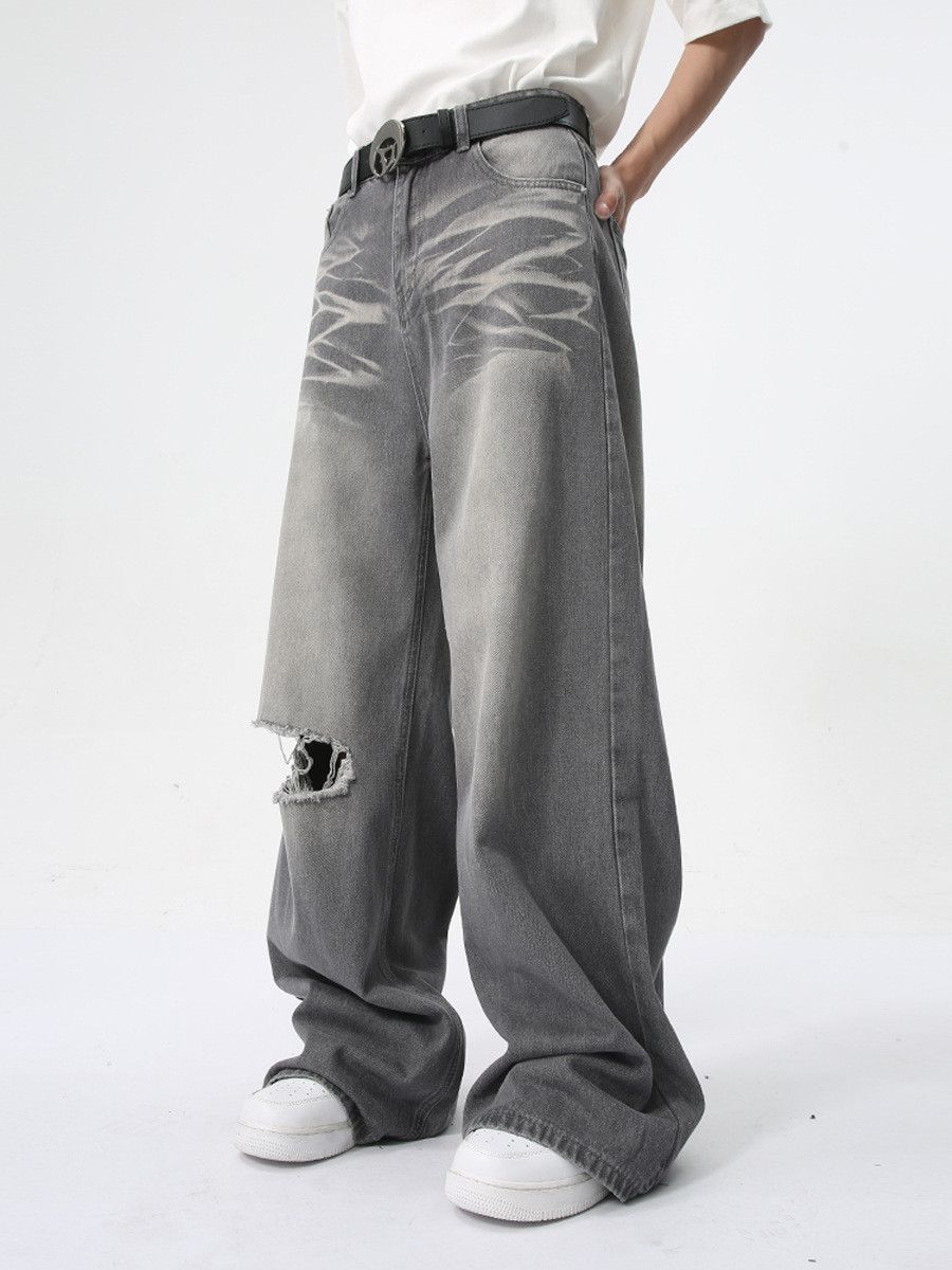 Japanese Brand Men's high street American retro washed ripped jeans Size US 32 / EU 48 - 3 Thumbnail