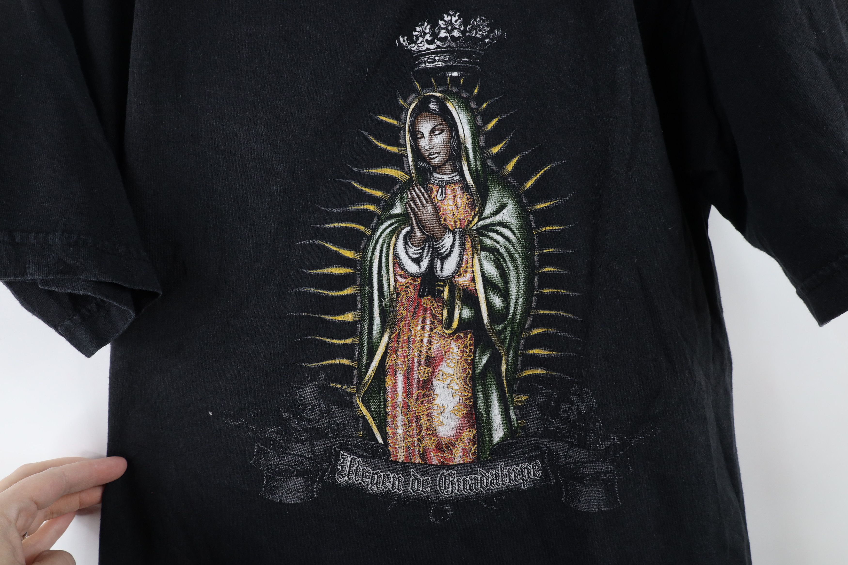 Vintage Vintage Spell Out Our Lady of Guadalupe Mexico T-Shirt Black Size US M / EU 48-50 / 2 - 4 Thumbnail