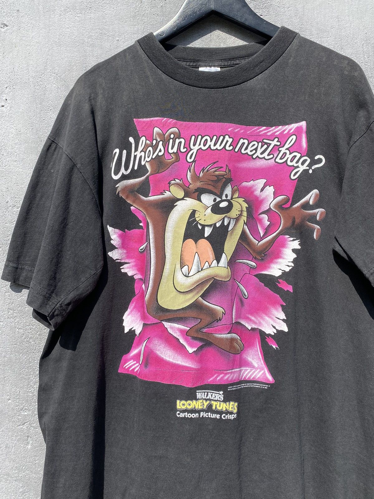 Anime × Vintage Vintage 1993 LOONEY TUNES Space Jam Taz Faded Tee Size US XL / EU 56 / 4 - 2 Thumbnail
