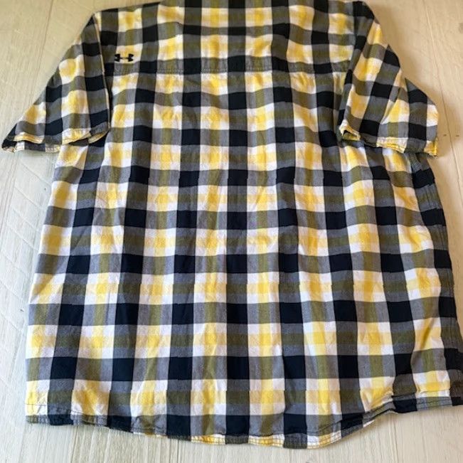 Under Armour VINTAGE Under Armour Button Up Shirt Mens XL Yellow Black Plaid Short Sleeve Pockets Size US XL / EU 56 / 4 - 6 Thumbnail