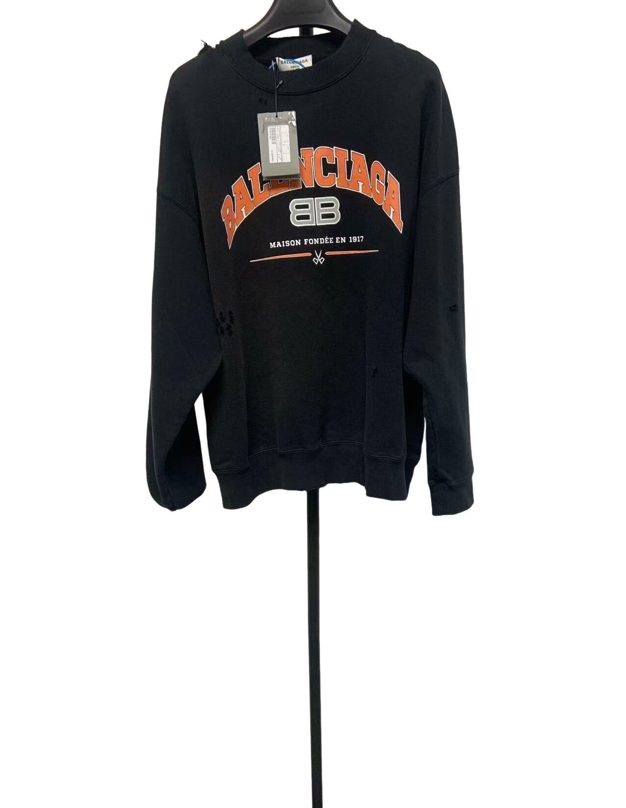 Balenciaga Balenciaga Distressed Arch Logo Sweatshirt XS Size US XS / EU 42 / 0 - 1 Thumbnail