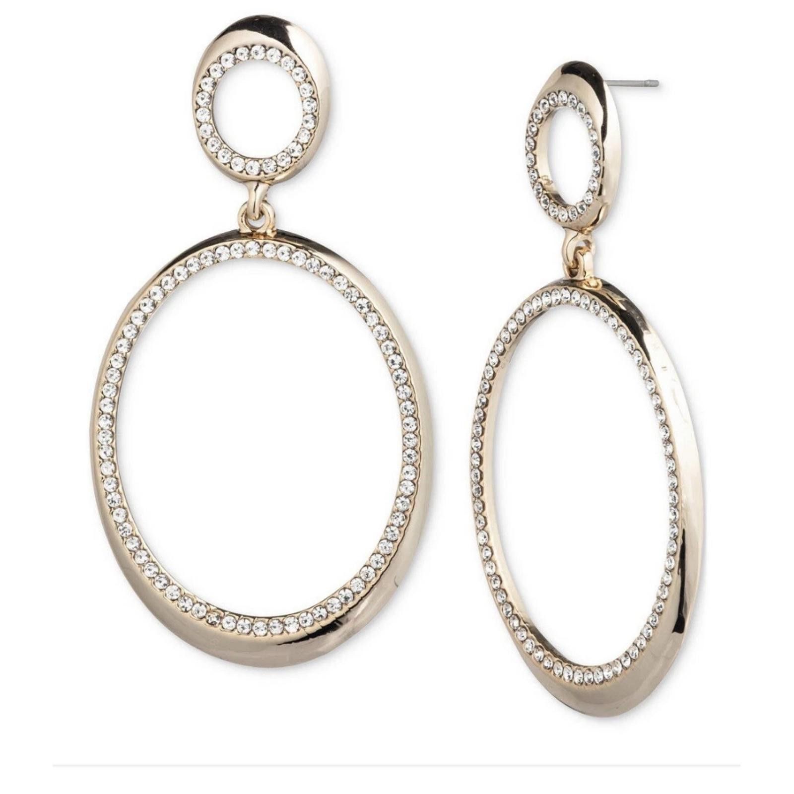 Givenchy Givenchy Pave Crystal Open Drop Statement Earrings Size ONE SIZE - 1 Thumbnail