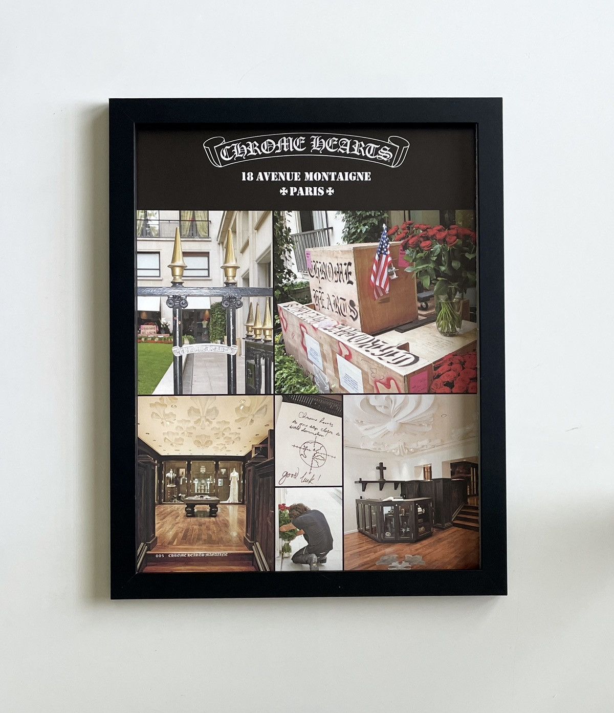 Chrome Hearts × Vintage Chrome Hearts paris collage photos Poster framed 9x11 Size ONE SIZE - 1 Thumbnail