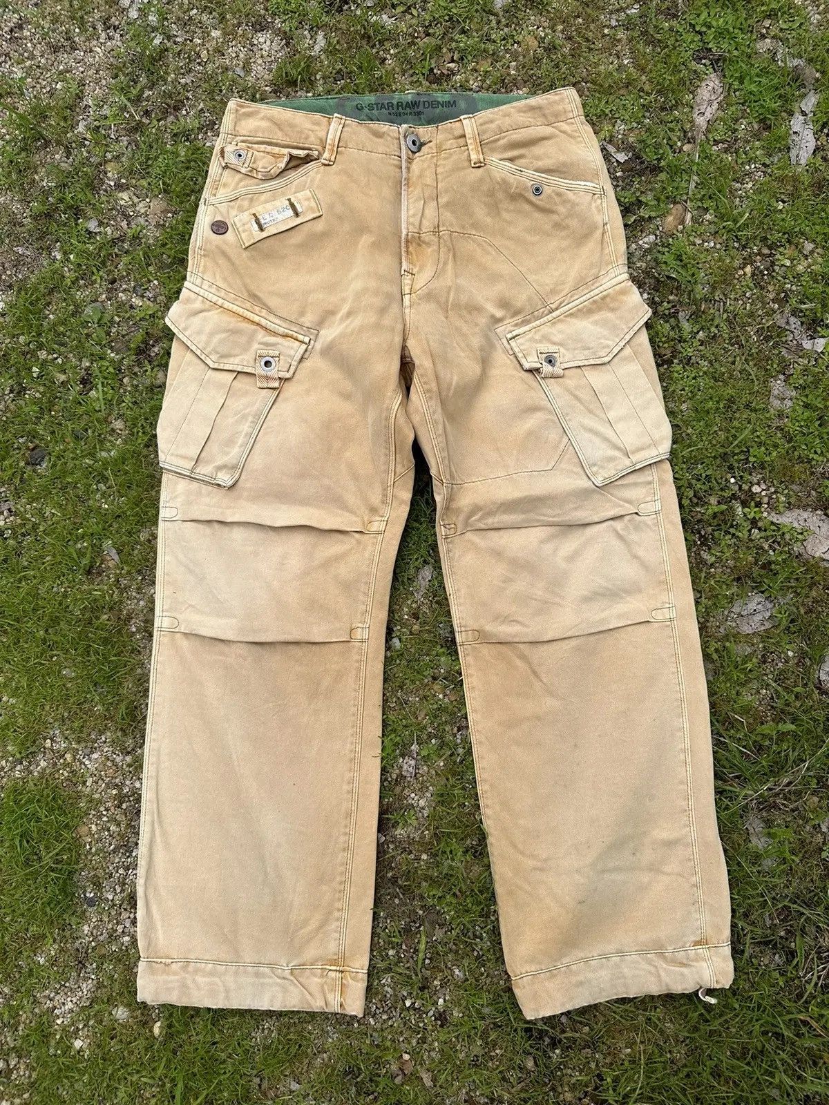 G-Star VINTAGE G-STAR RAW DENIM PARACHUTE BONDAGE FADED CARGO PANTS Size US 31 - 1 Thumbnail