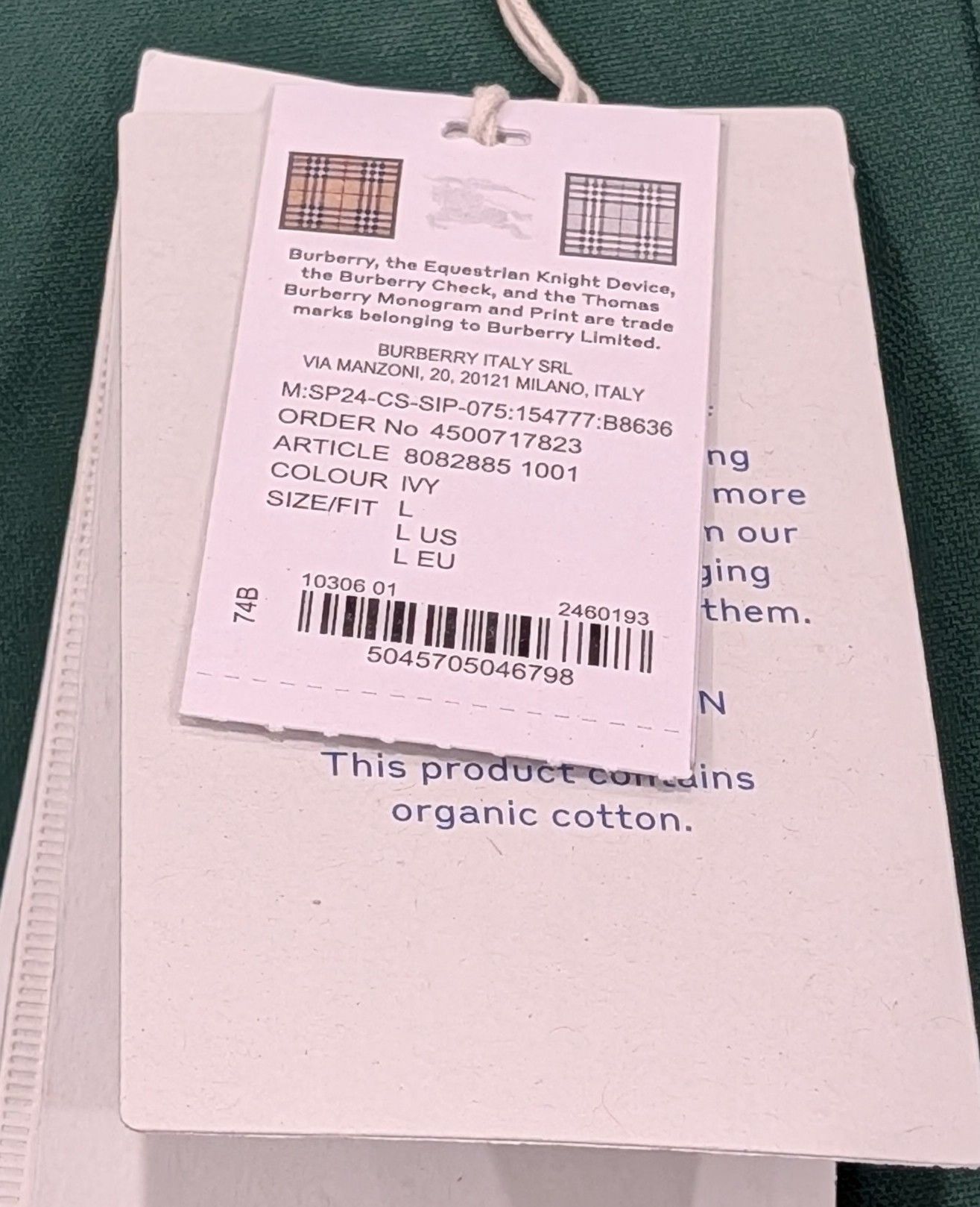 Burberry BURBERRY Cotton Oxford EKD Logo Button Up Shirt Green Large Size US L / EU 52-54 / 3 - 8 Thumbnail