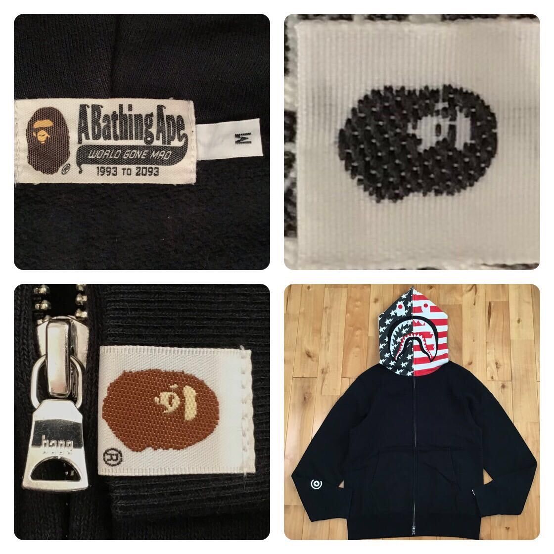 Bape BAPE Stars and Stripes Shark full zip Hoodie a bathing ape Size US M / EU 48-50 / 2 - 7 Thumbnail