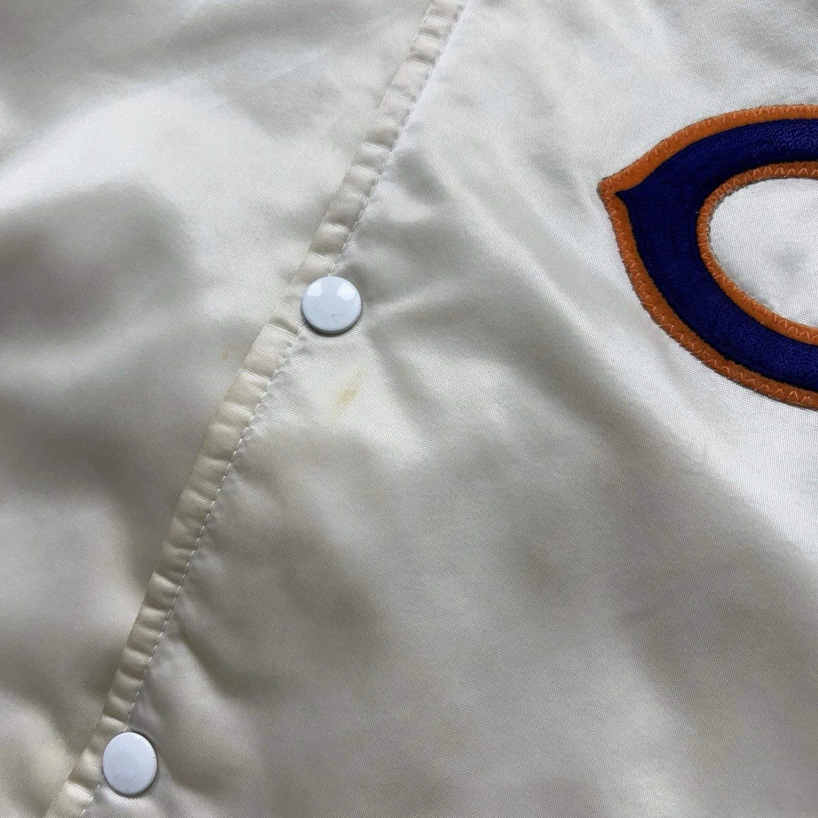 NFL × Starter × Vintage CHICAGO BEARS AUTHENTIC SATIN JACKET Sz M WHITE MADE IN USA Size US M / EU 48-50 / 2 - 8 Thumbnail