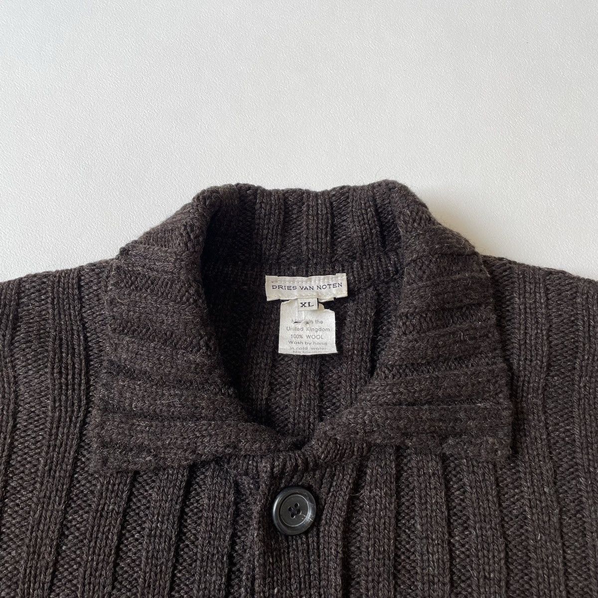 Dries Van Noten Early 2000s Brown Wool Cardigan Size US XL / EU 56 / 4 - 4 Thumbnail