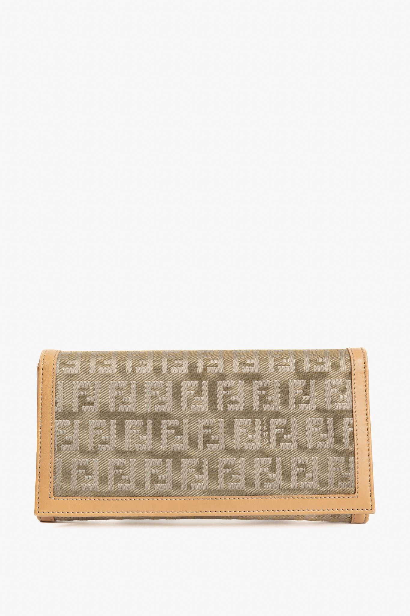 Fendi Fendi Beige FF Zucca Long Wallet Size ONE SIZE - 1 Thumbnail